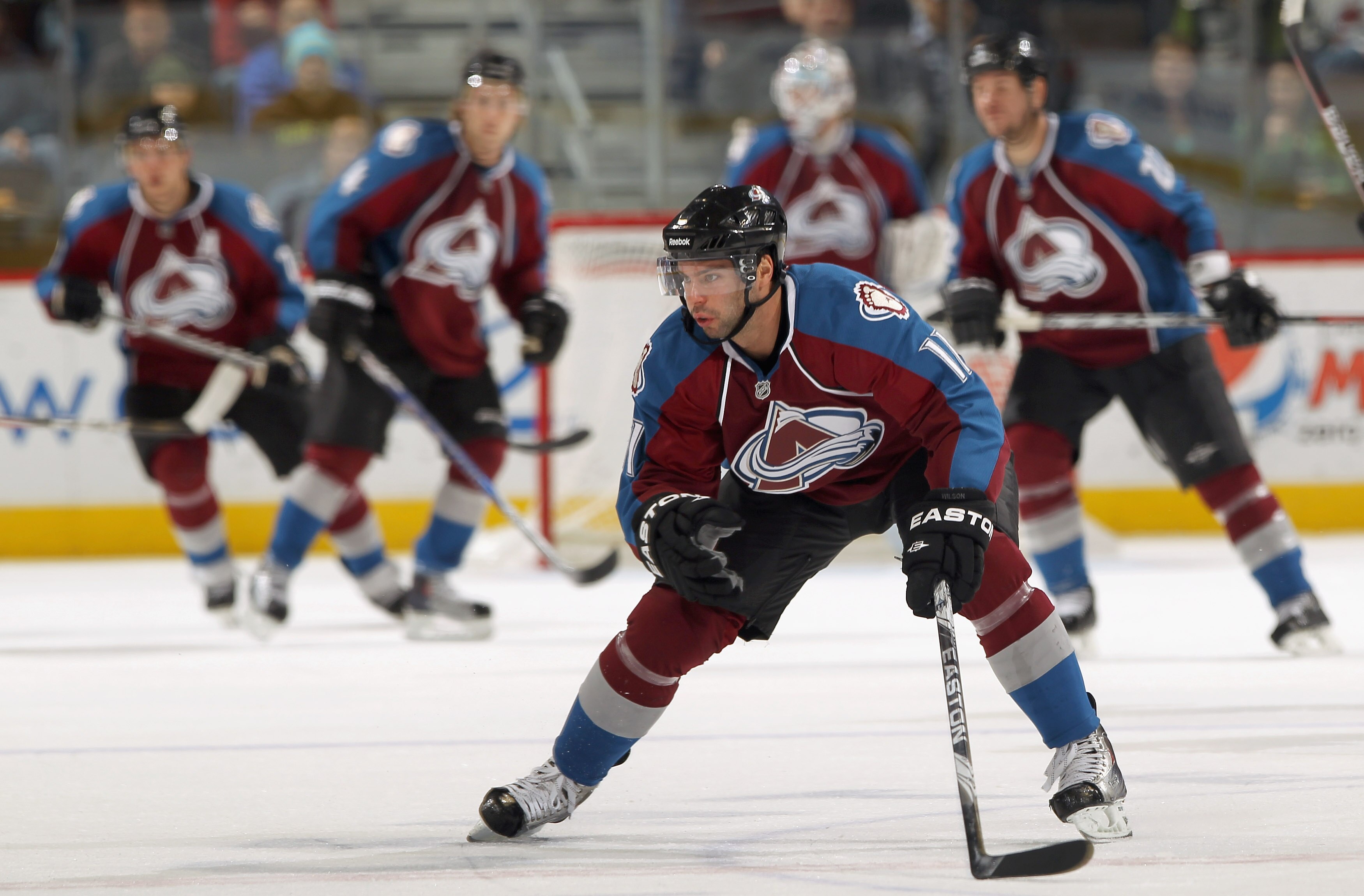 DENVER - NOVEMBER 09:  Philippe Dupuis #11 of the Colorado Avalanche skates against the Calgary Flames at Pepsi Center on November 9, 2010 in Denver, Colorado. The Flames defeated the Avalanche 4-2.  (Photo by Doug Pensinger/Getty Images)