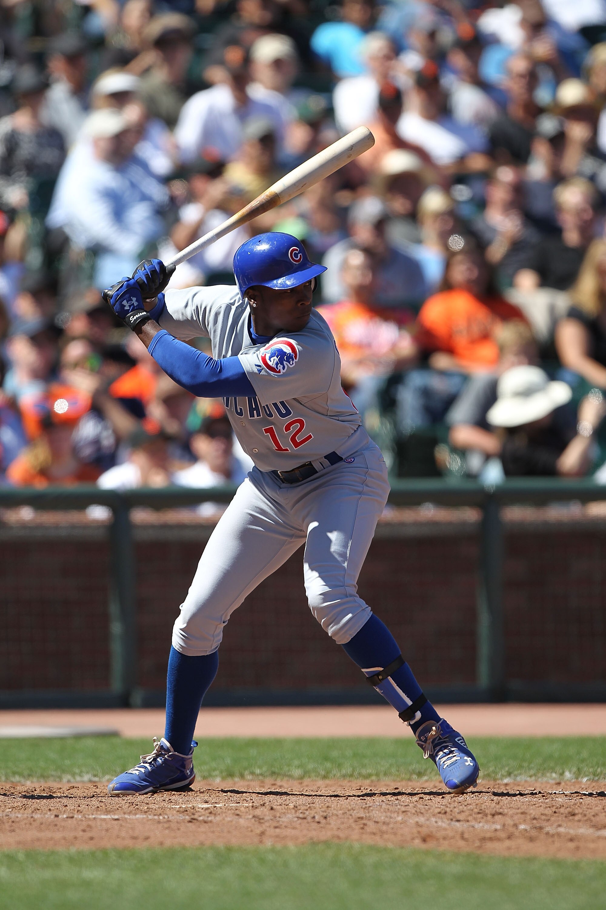 SAN FRANCISCO - AUGUST 12:  Alfonso Soriano #12 of the Chicago Cubs bats against the San Francisco Giants during an MLB game at AT&T Park on August 12, 2010 in San Francisco, California.  (Photo by Jed Jacobsohn/Getty Images)
