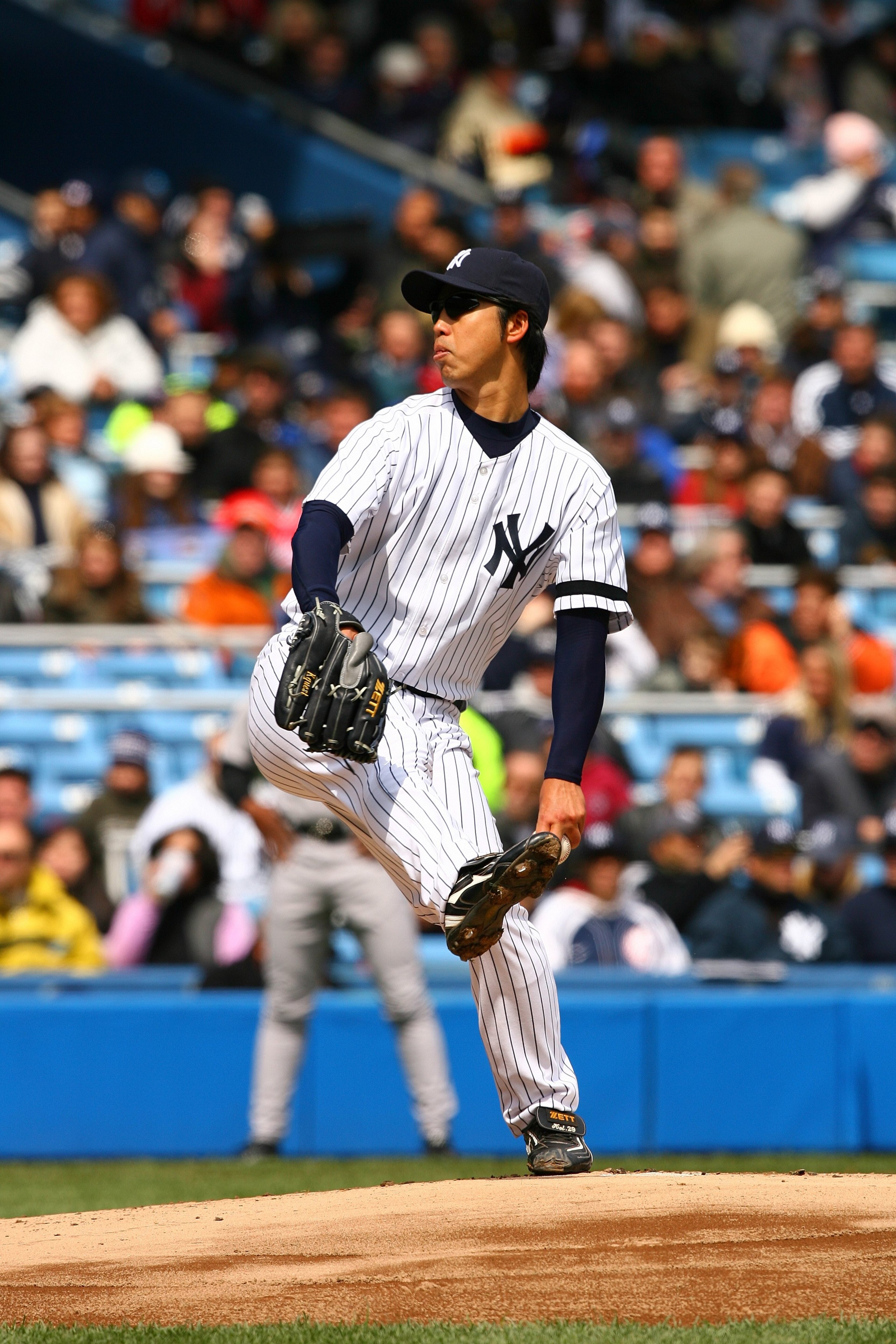 BRONX, NY - APRIL 7:  Kei Igawa #29 of the New York Yankees pitches against the Baltimore Orioles on April 7, 2007 at Yankee Stadium in the Bronx, New York. The Yankees won 10-7. (Photo by Al Bello/Getty Images)