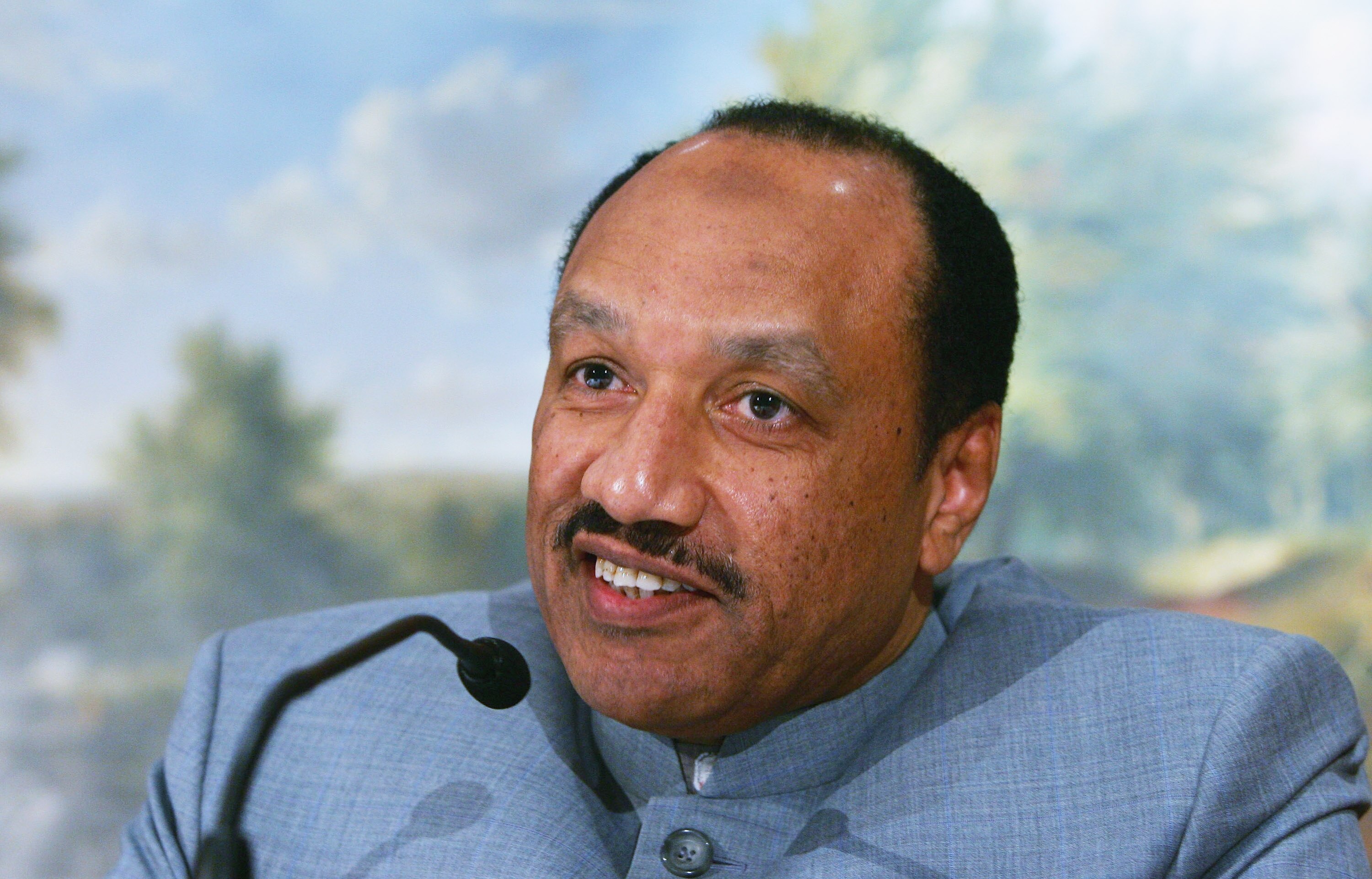 SYDNEY, AUSTRALIA - MARCH 26:   Asian Football Confederation President Mr Mohamed bin Hammam during a press conference to announce Australia's push to join the Asian Confederation for the 2010 World Cup qualifiers, at the Park Hyatt March 26, 2005 Sydney,