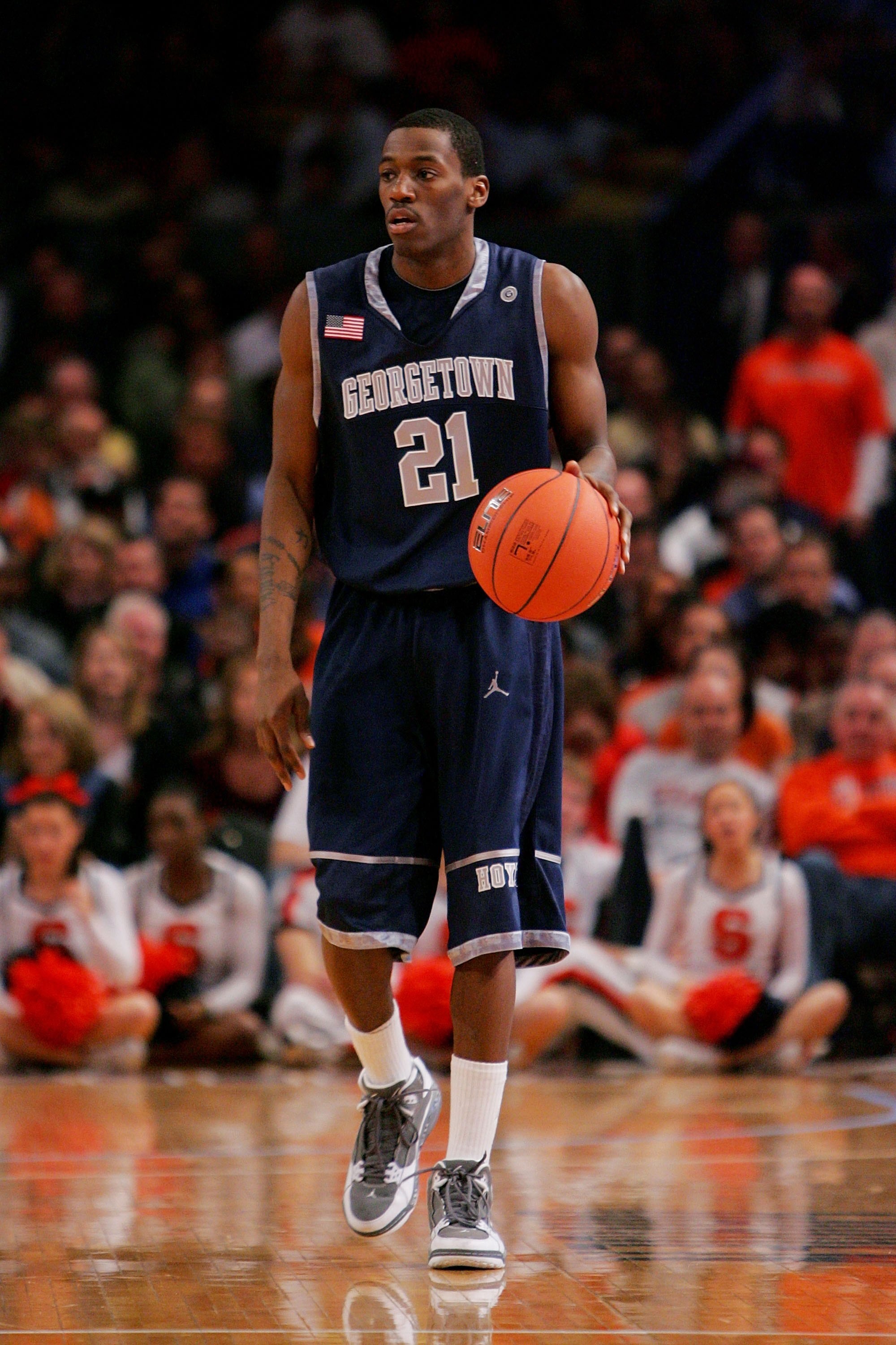 NEW YORK - MARCH 11:  Jason Clark #21 of the Georgetown Hoyas handles the ball against the Syracuse Orange during the quarterfinal of the 2010 NCAA Big East Tournament at Madison Square Garden on March 11, 2010 in New York City.  (Photo by Chris Trotman/G