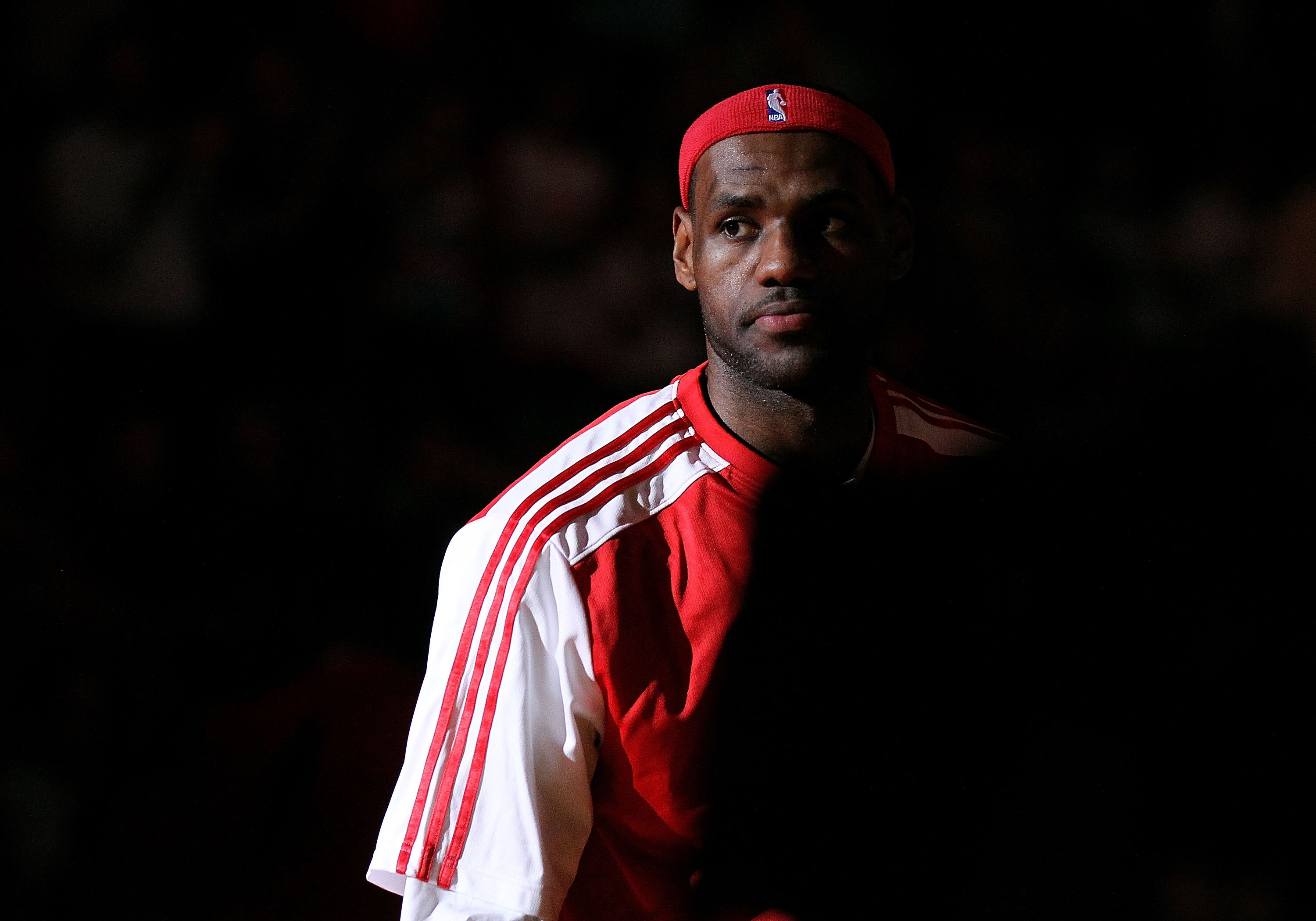 MIAMI, FL - DECEMBER 01:  LeBron James #6 of the Miami Heat looks on during a game against the Detroit Pistons at American Airlines Arena on December 1, 2010 in Miami, Florida. NOTE TO USER: User expressly acknowledges and agrees that, by downloading and/