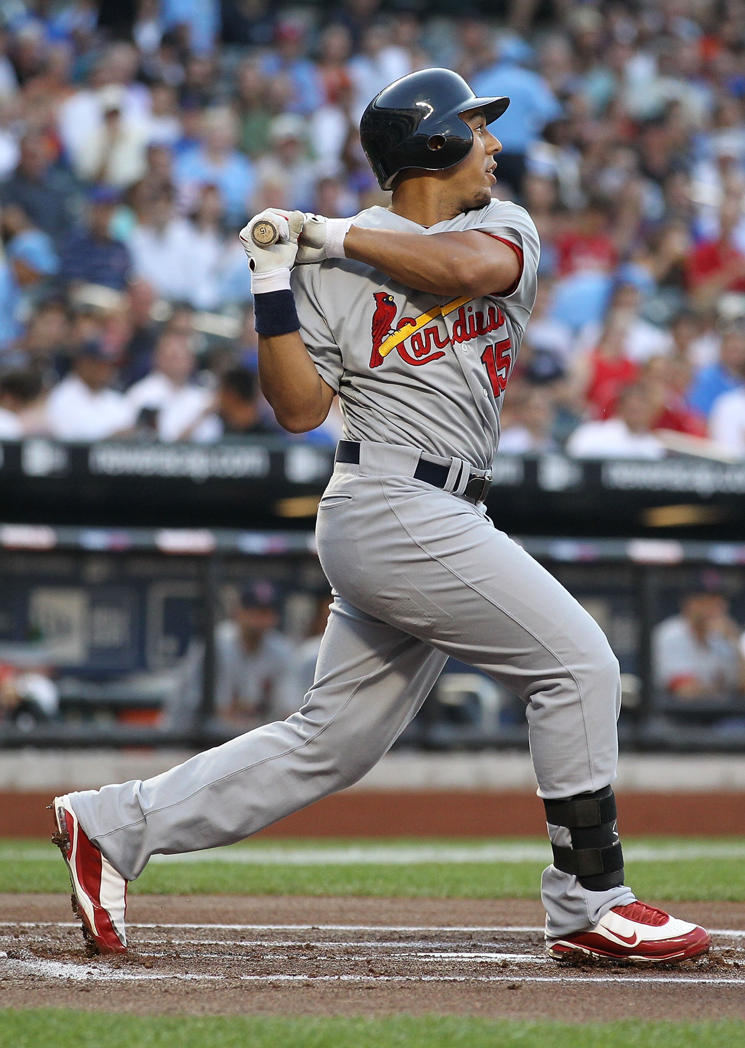 NEW YORK - JULY 27: Jon Jay #15 of the St. Louis Cardinals in action against the New York Mets during their game on July 27, 2010 at Citi Field in the Flushing neighborhood of the Queens borough of New York City. (Photo by Al Bello/Getty Images) NEW YORK - JULY 27: Jon Jay #15 of the St. Louis Cardinals in action against the New York Mets during their game on July 27, 2010 at Citi Field in the Flushing neighborhood of the Queens borough of New York City. (Photo by Al Bello/Getty Images)