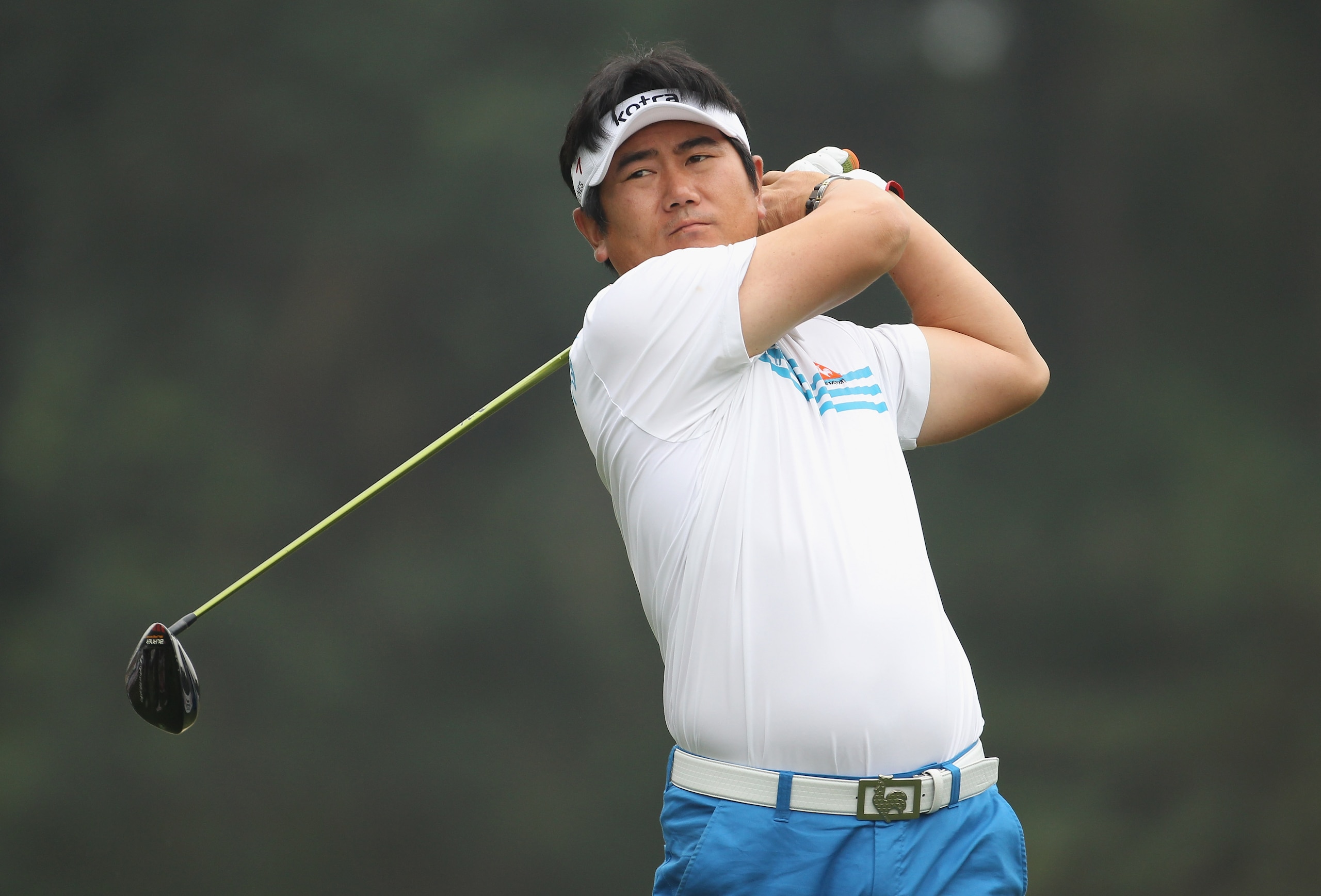 HONG KONG - NOVEMBER 18:  Y.E. Yang of South Korea looks on after playing a shot during day one of the UBS Hong Kong Open at The Hong Kong Golf Club on November 18, 2010 in Hong Kong, Hong Kong.  (Photo by Ian Walton/Getty Images)