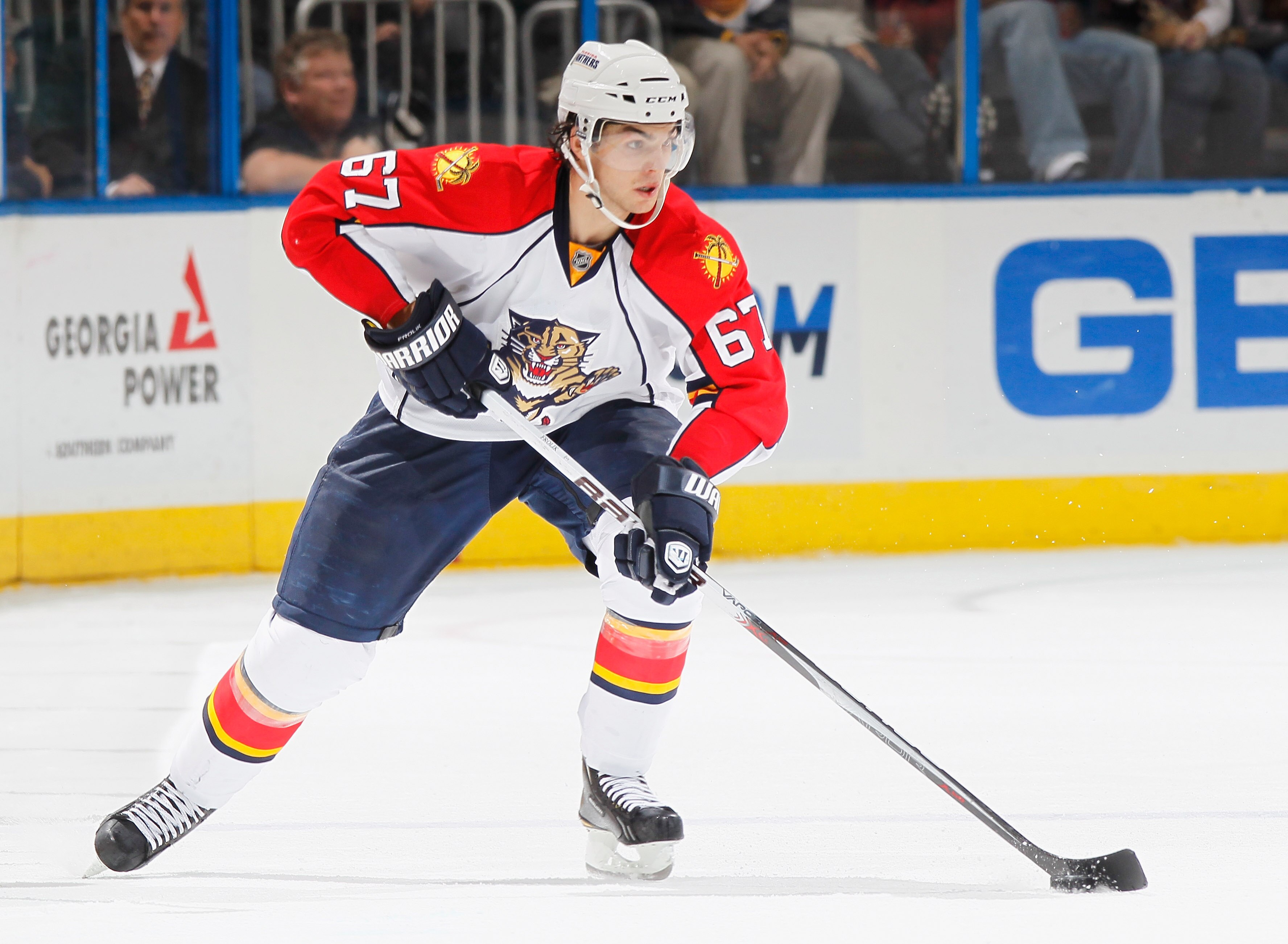 ATLANTA - NOVEMBER 17:  Michael Frolik #67 of the Florida Panthers against the Atlanta Thrashers at Philips Arena on November 17, 2010 in Atlanta, Georgia.  (Photo by Kevin C. Cox/Getty Images)