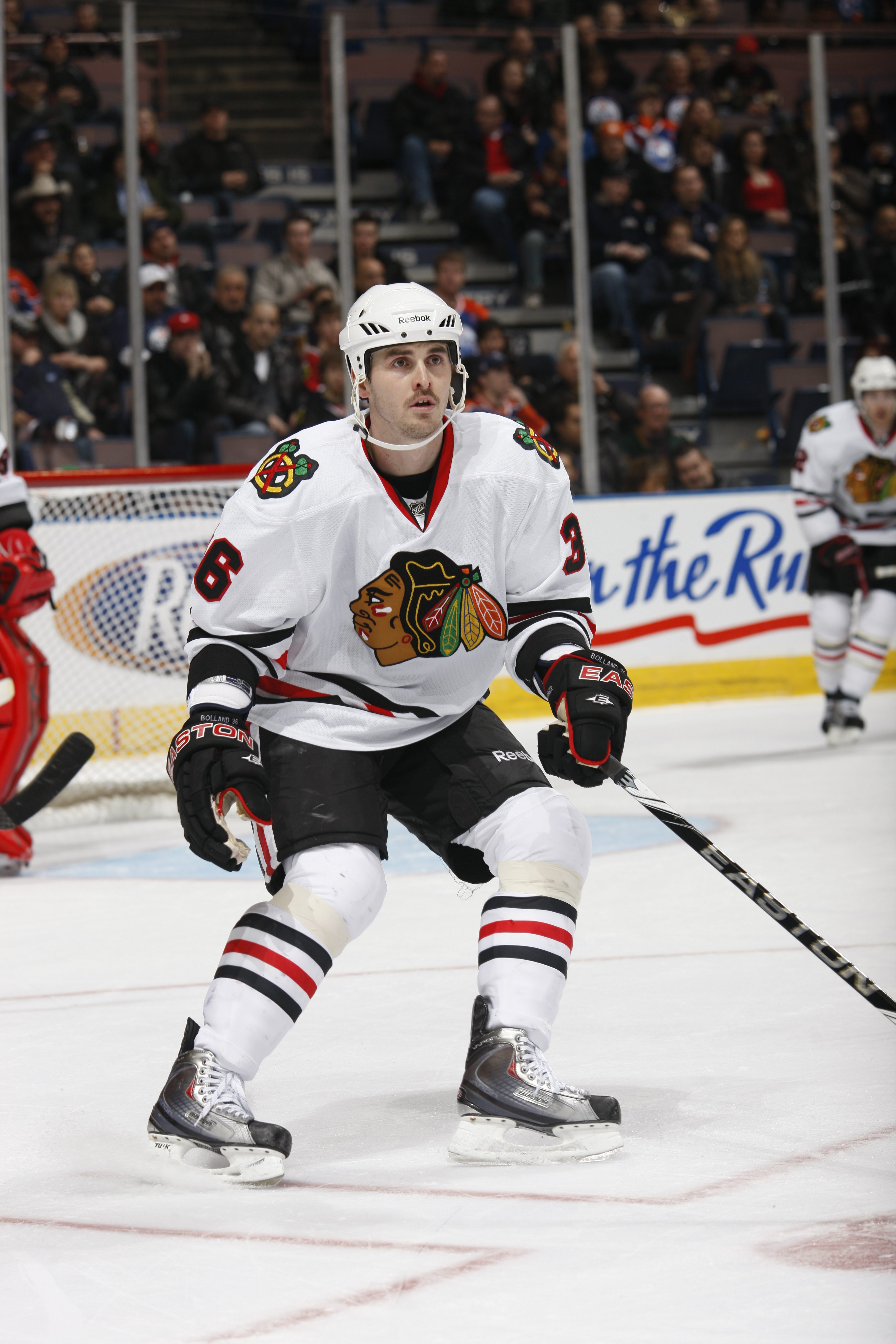 EDMONTON, CANADA - NOVEMBER 17: Dave Bolland #36 of the Chicago Black Hawks skates against the Edmonton Oilers on November 17, 2010 at Rexall Place in Edmonton, Alberta, Canada. (Photo by Dale MacMillan/Getty Images)