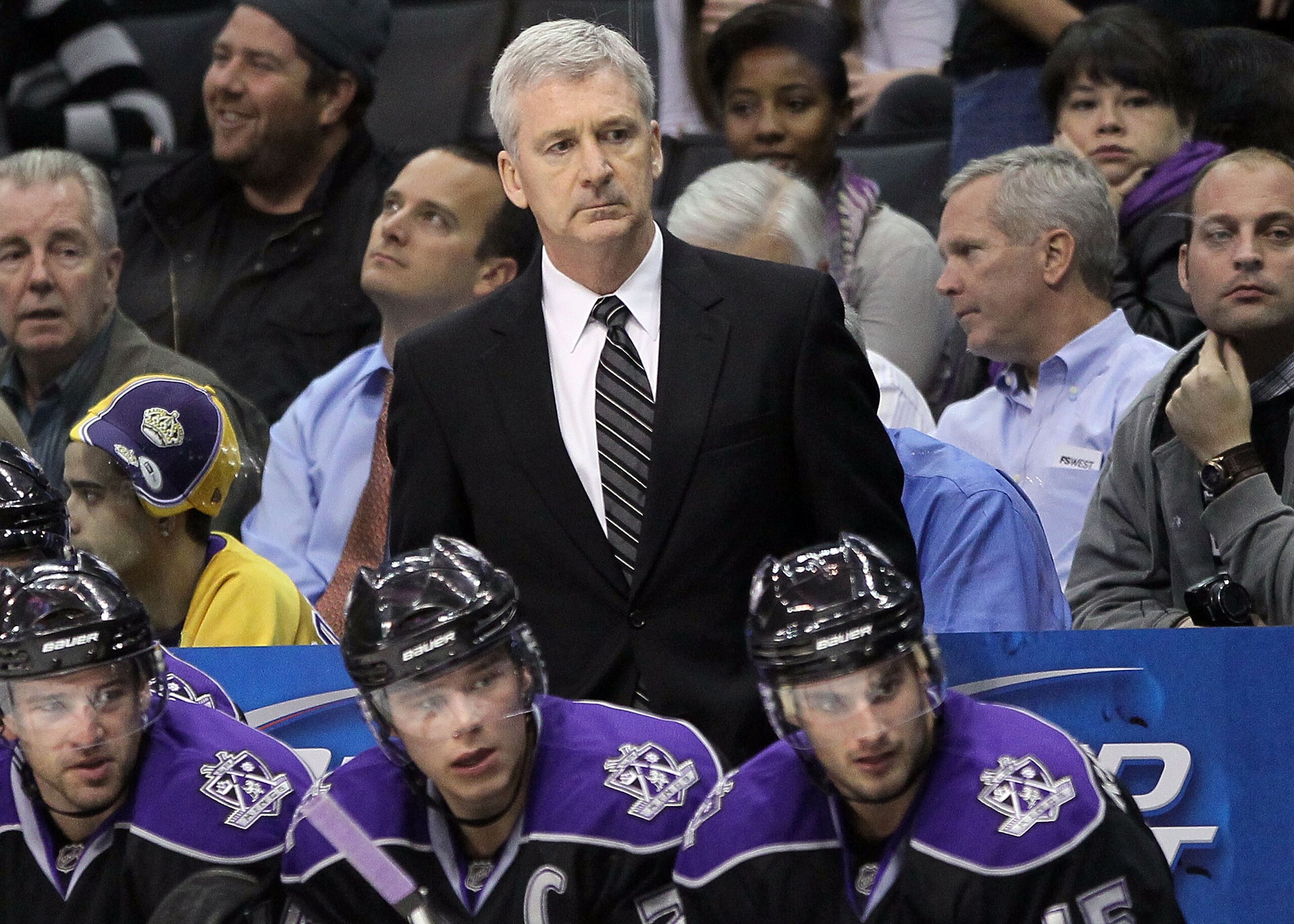 LOS ANGELES, CA - OCTOBER 20: Head coach Terry Murray of the Los Angeles Kings watches the game against the Carolina Hurricanes at Staples Center on October 20, 2010 in Los Angeles, California. The Kings defeated the Hurricanes 4-3. (Photo by Jeff Gross LOS ANGELES, CA - OCTOBER 20: Head coach Terry Murray of the Los Angeles Kings watches the game against the Carolina Hurricanes at Staples Center on October 20, 2010 in Los Angeles, California. The Kings defeated the Hurricanes 4-3. (Photo by Jeff Gross