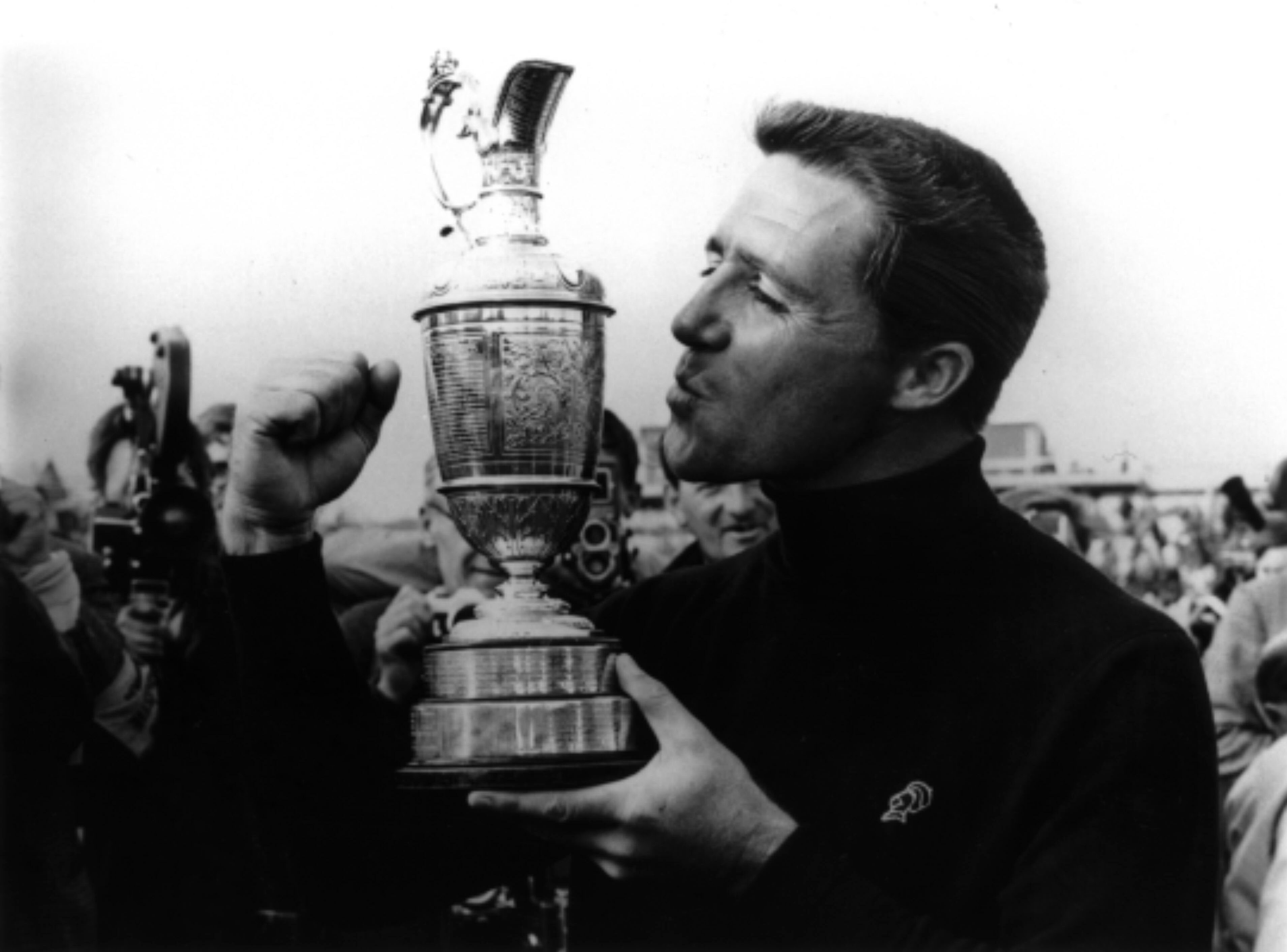 14 Jul 1968:  Gary Player of South Africa lifts the Claret Jug after victory in the British Open at Carnoustie, Scotland.  Mandatory Credit: AllsportUK/Allsport