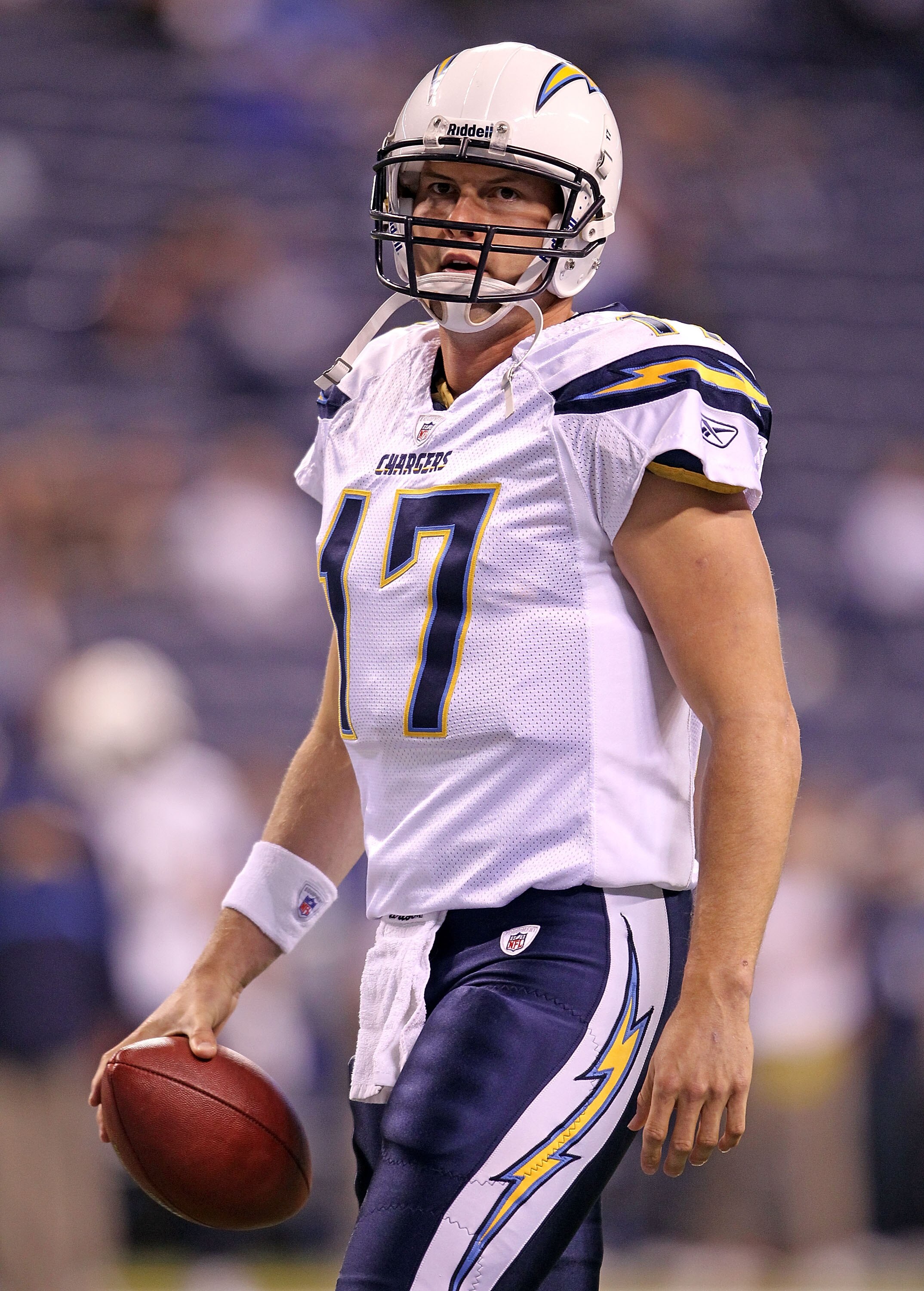 INDIANAPOLIS - NOVEMBER 28:  Philip Rivers #17 of the San Diego Chargers prepares to throw a pass before the NFL game against the Indianapolis Colts at Lucas Oil Stadium on November 28, 2010 in Indianapolis, Indiana.  (Photo by Andy Lyons/Getty Images)