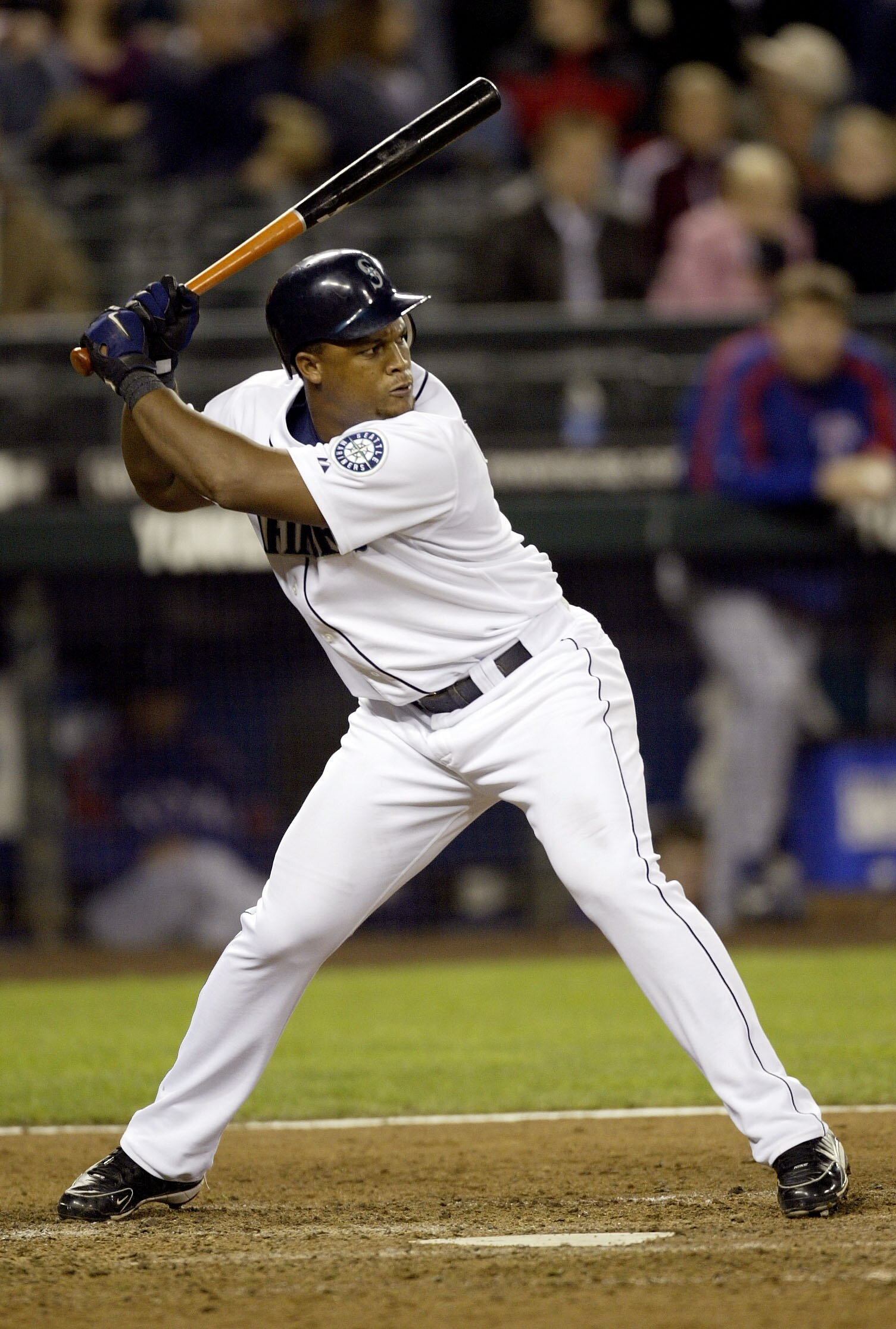 SEATTLE - SEPTEMBER 27:  Adrian Beltre #5 of the Seattle Mariners stands at the plate during their game against the Texas Rangers on September 27, 2005 at Safeco Field in Seattle, Washington.  The Rangers defeated the Mariners 3-2.  (Photo by Otto Greule