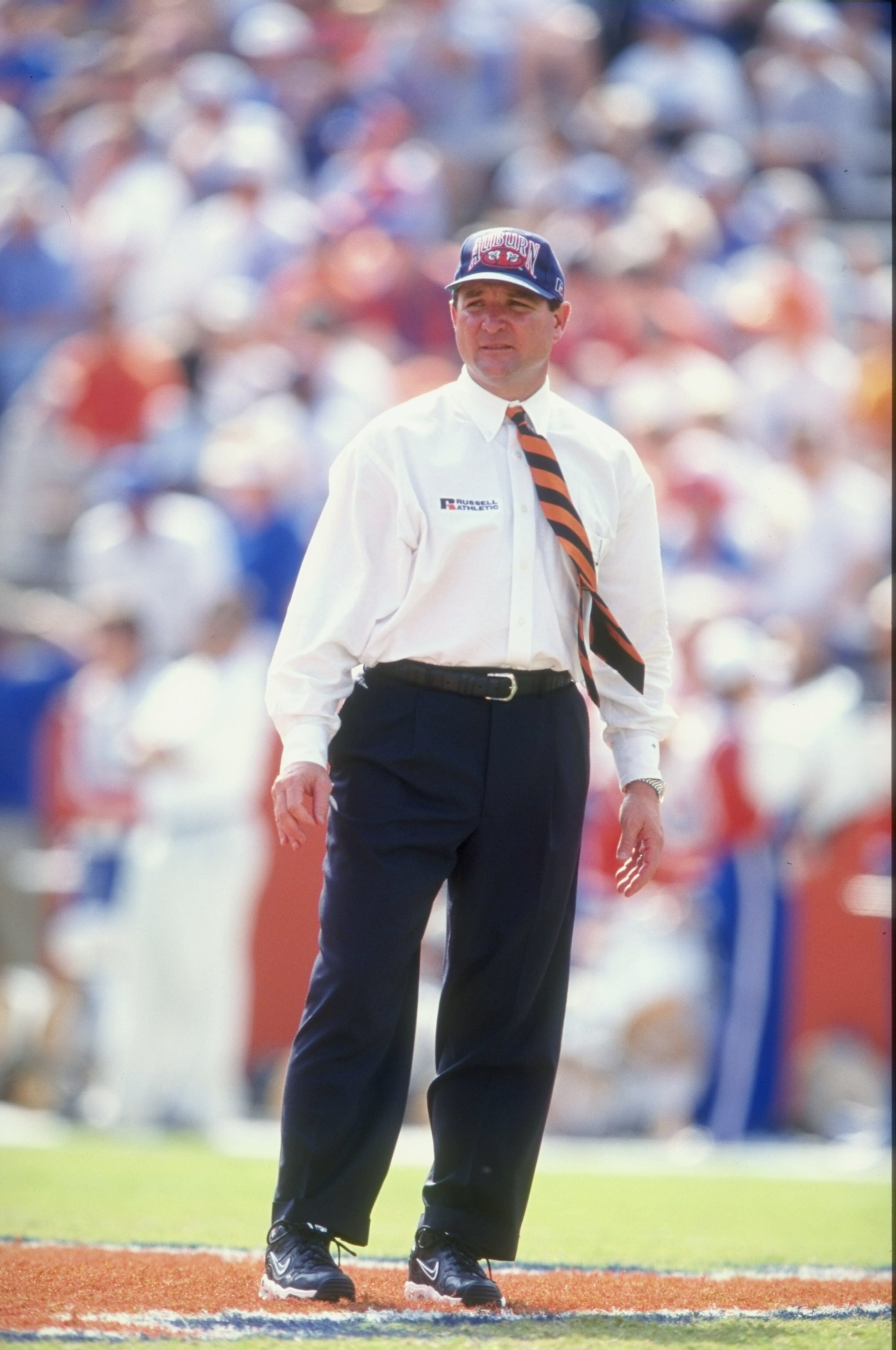 17 Oct 1998:  Head coach Terry Bowden of the Auburn Tigers looks on during a game against the Florida Gators at the Florida Field in Gainesville, Florida. The Gators defeated the Tigers 24-3.