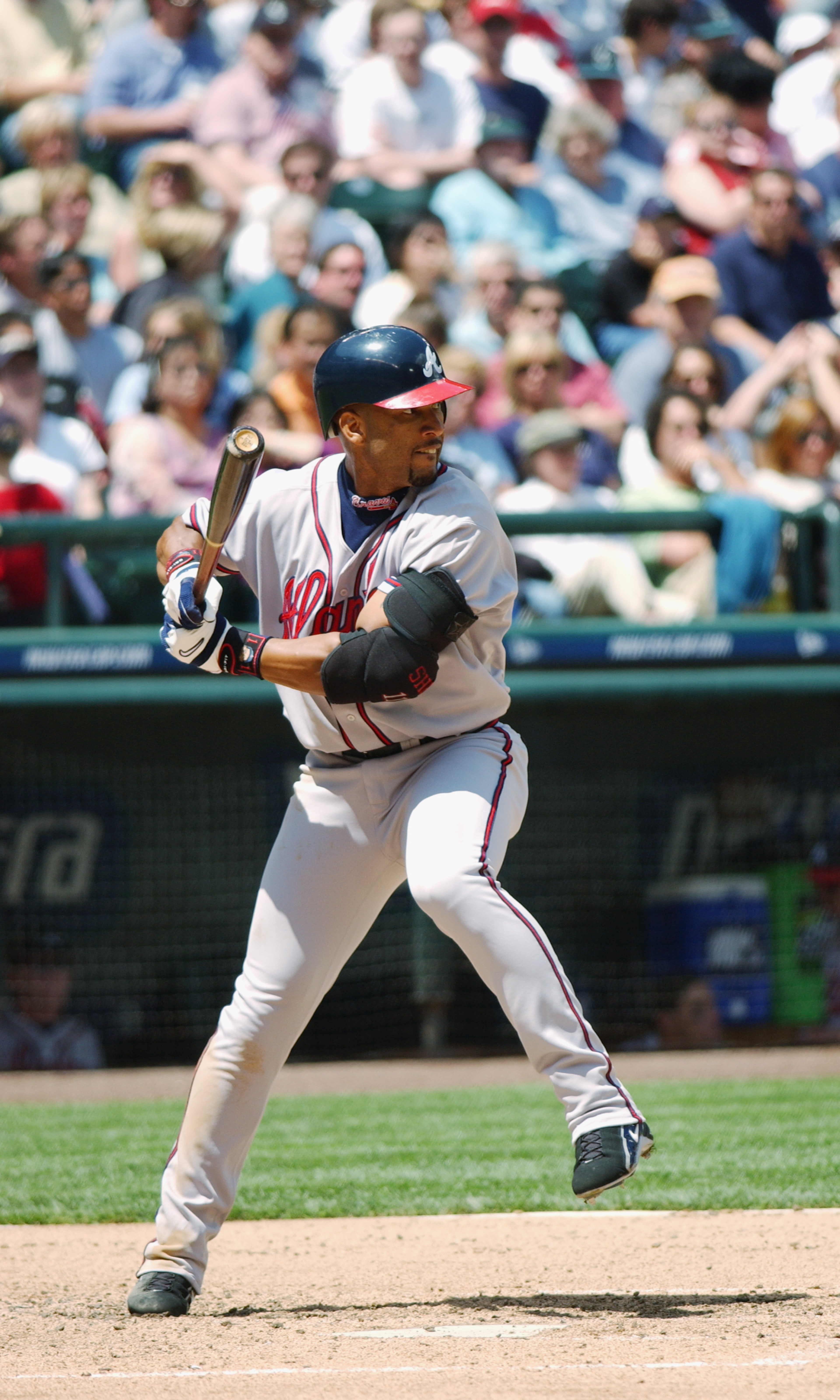 SEATTLE - JUNE 14: Right fielder Gary Sheffield #11 of the Atlanta Braves swings at a Seattle Mariners pitch during the interleague game at Safeco Field on June 14, 2003 in Seattle, Washington. Atlanta won 3-1. (Photo by Otto Greule Jr./Getty Images) SEATTLE - JUNE 14: Right fielder Gary Sheffield #11 of the Atlanta Braves swings at a Seattle Mariners pitch during the interleague game at Safeco Field on June 14, 2003 in Seattle, Washington. Atlanta won 3-1. (Photo by Otto Greule Jr./Getty Images)