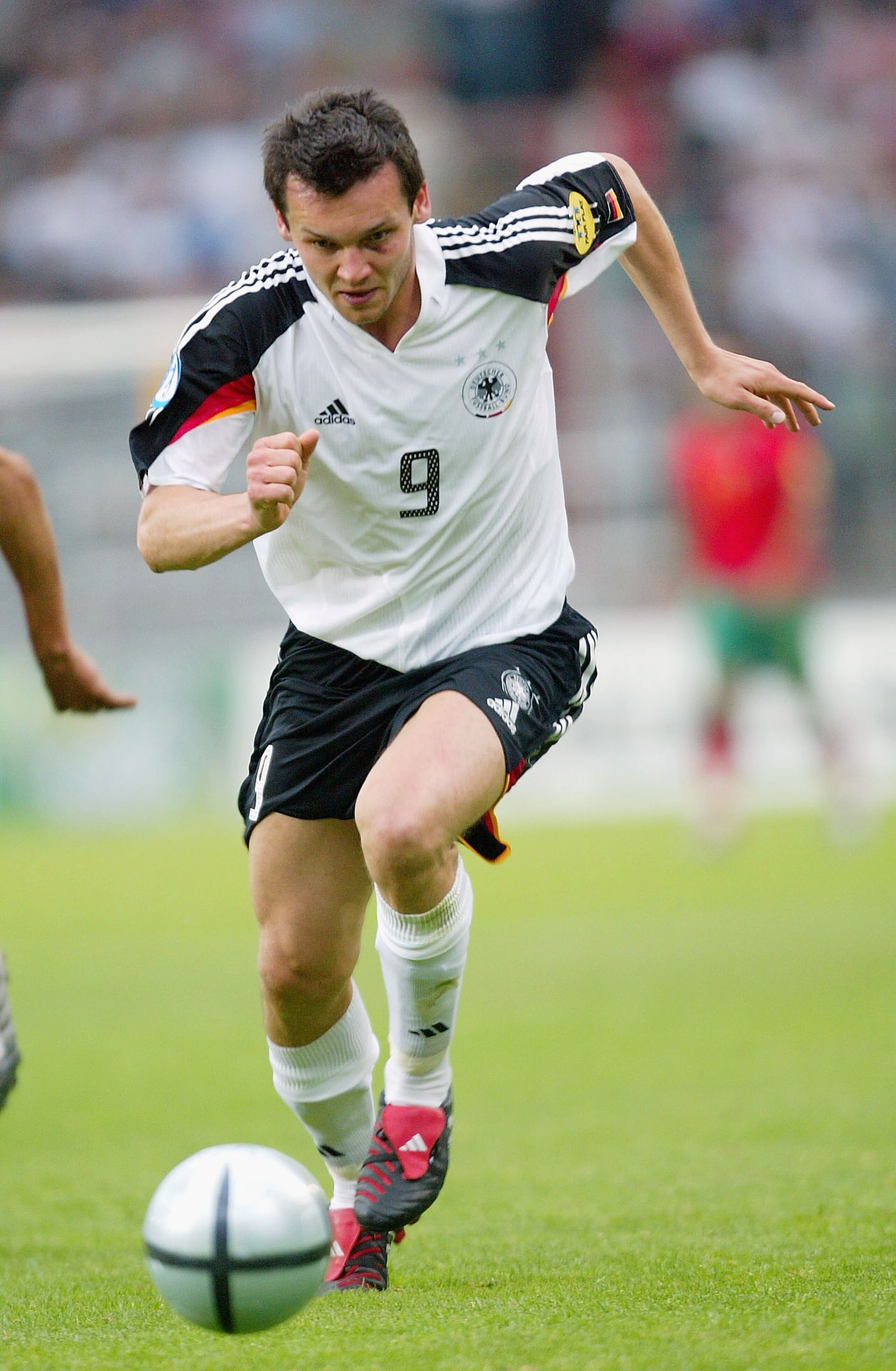 MAINZ, GERMANY - JUNE 2:  Benjamin Auer of Germany in action against of Portugal during The UEFA Under 21's European Championships match between Germany and Portugal at The Bruchweg Stadium on June 2, 2004 in Mainz, Germany.  (Photo by Stuart Franklin/Get