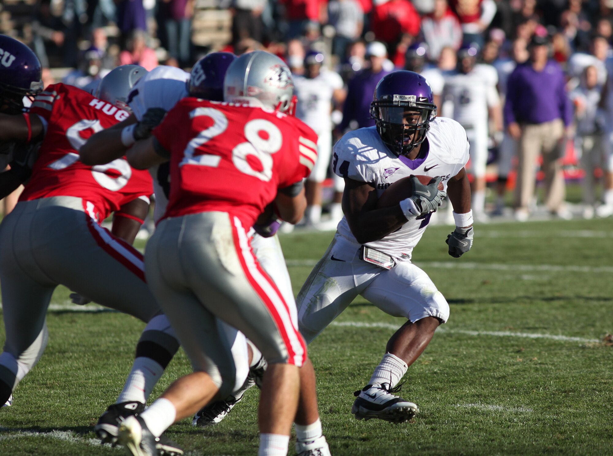 ALBUQUERQUE, NM - NOVEMBER 27: Ed Wesley #34 of the TCU Horned Frogs runs against the University of New Mexico Lobos on November 27, 2010 at University Stadium in Albuquerque, New Mexico. TCU won 66-17. (Photo by Eric Draper/Getty Images)