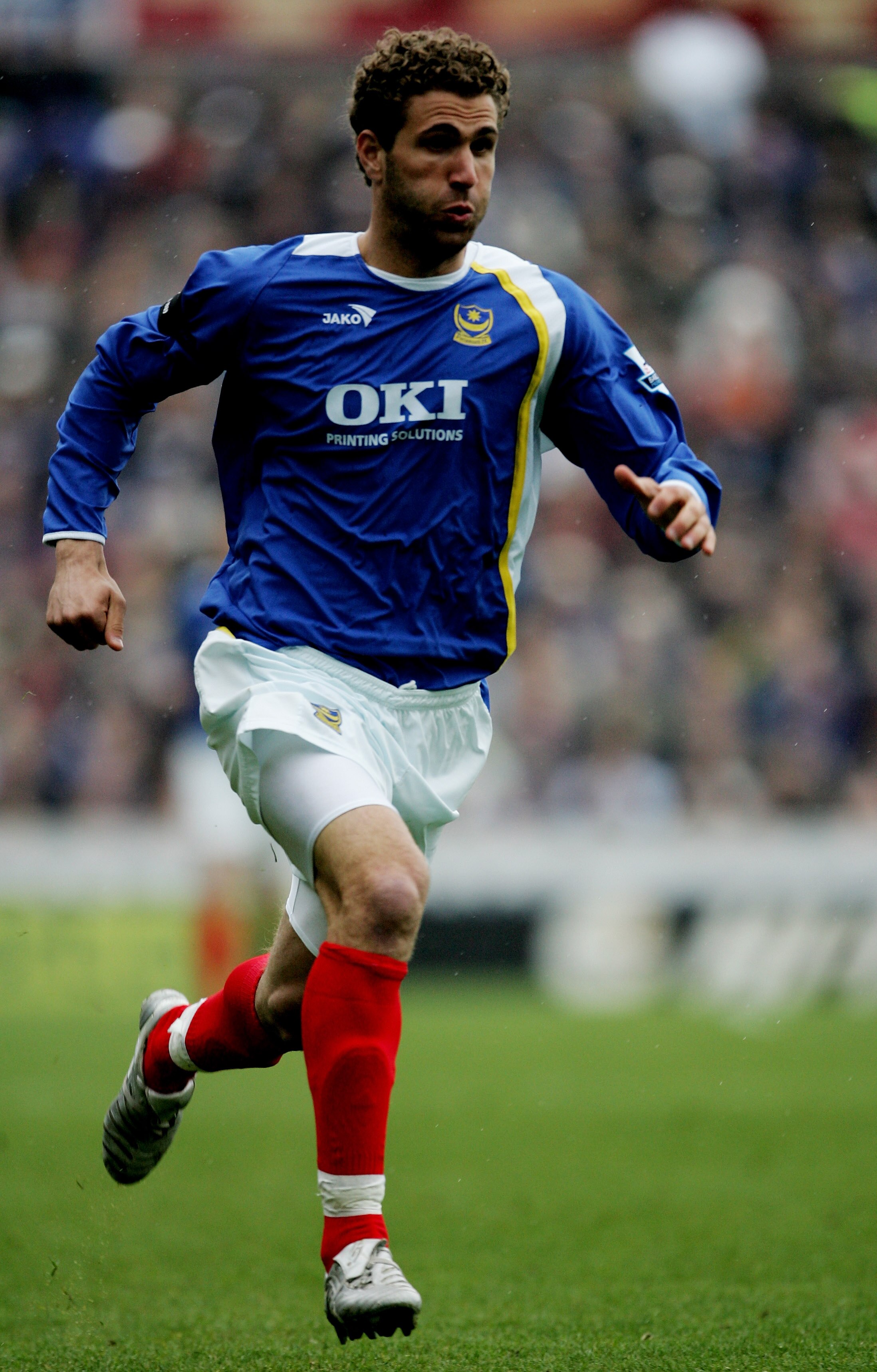 PORTSMOUTH, UNITED KINGDOM - APRIL 15:  Azar Karadas of Portsmouth in action during the Barclays Premiership match between Portsmouth and Middlesbrough at Fratton Park on April 14, 2006 in Portsmouth, England.  (Photo by Richard Heathcote/Getty Images)