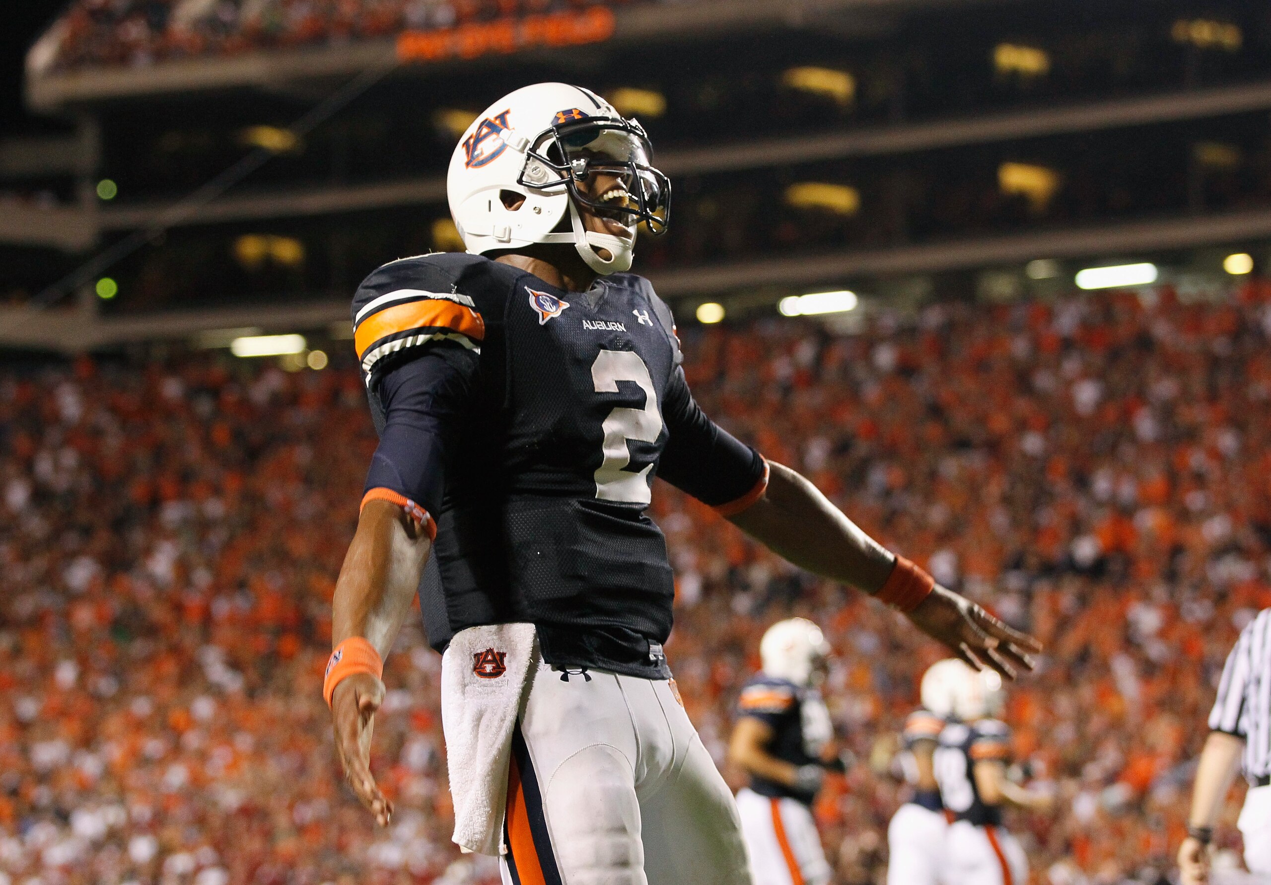 AUBURN, AL - SEPTEMBER 25: Quarterback Cameron Newton #2 of the Auburn Tigers against the South Carolina Gamecocks at Jordan-Hare Stadium on September 25, 2010 in Auburn, Alabama. (Photo by Kevin C. Cox/Getty Images) AUBURN, AL - SEPTEMBER 25: Quarterback Cameron Newton #2 of the Auburn Tigers against the South Carolina Gamecocks at Jordan-Hare Stadium on September 25, 2010 in Auburn, Alabama. (Photo by Kevin C. Cox/Getty Images)