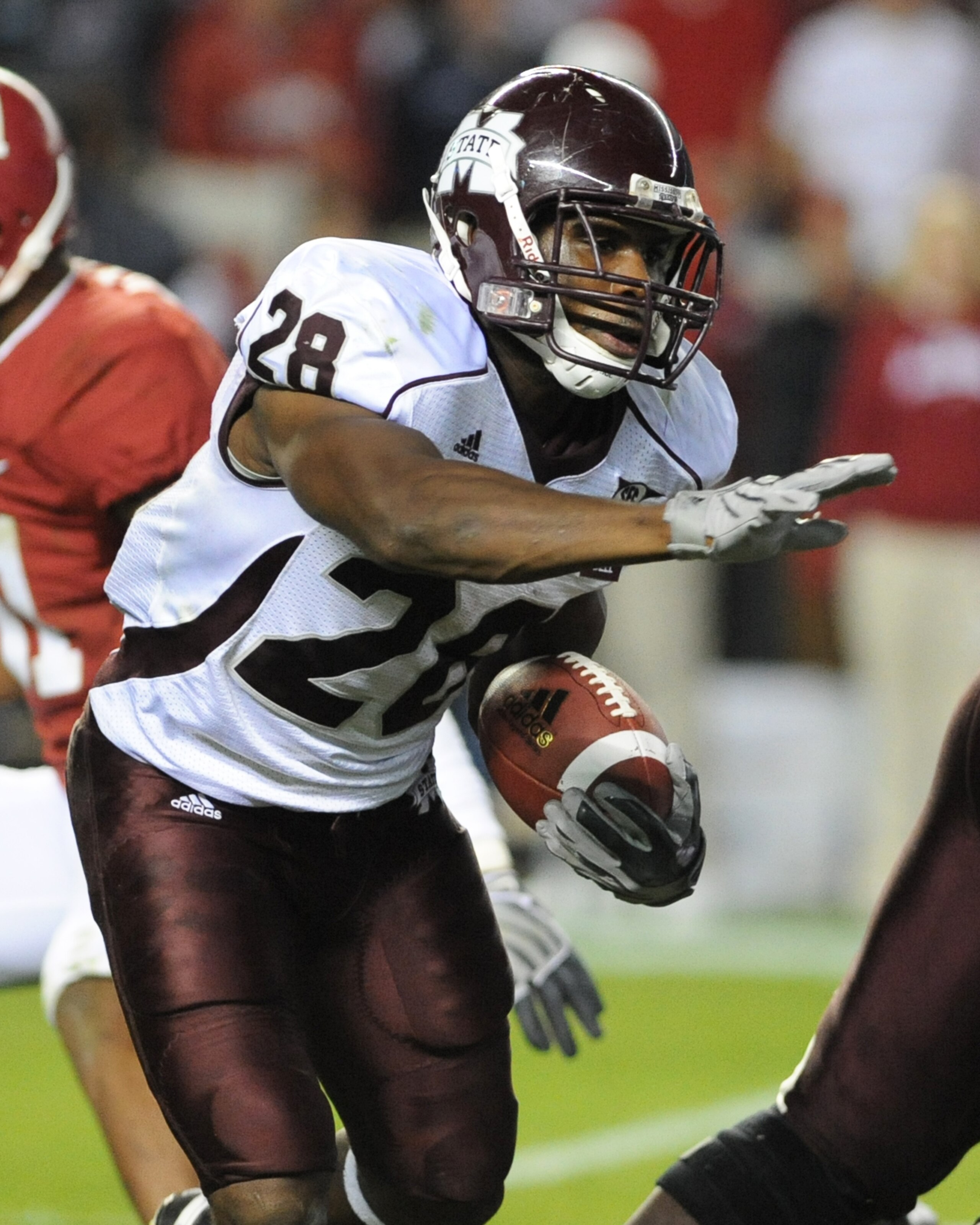 TUSCALOOSA, AL - NOVEMBER 13: Running back Vick Ballard #28 of the Mississippi State Bulldogs rushes upfield against the Alabama Crimson Tide November 13, 2010 at Bryant-Denny Stadium in Tuscaloosa, Alabama. (Photo by Al Messerschmidt/Getty Images) TUSCALOOSA, AL - NOVEMBER 13: Running back Vick Ballard #28 of the Mississippi State Bulldogs rushes upfield against the Alabama Crimson Tide November 13, 2010 at Bryant-Denny Stadium in Tuscaloosa, Alabama. (Photo by Al Messerschmidt/Getty Images)