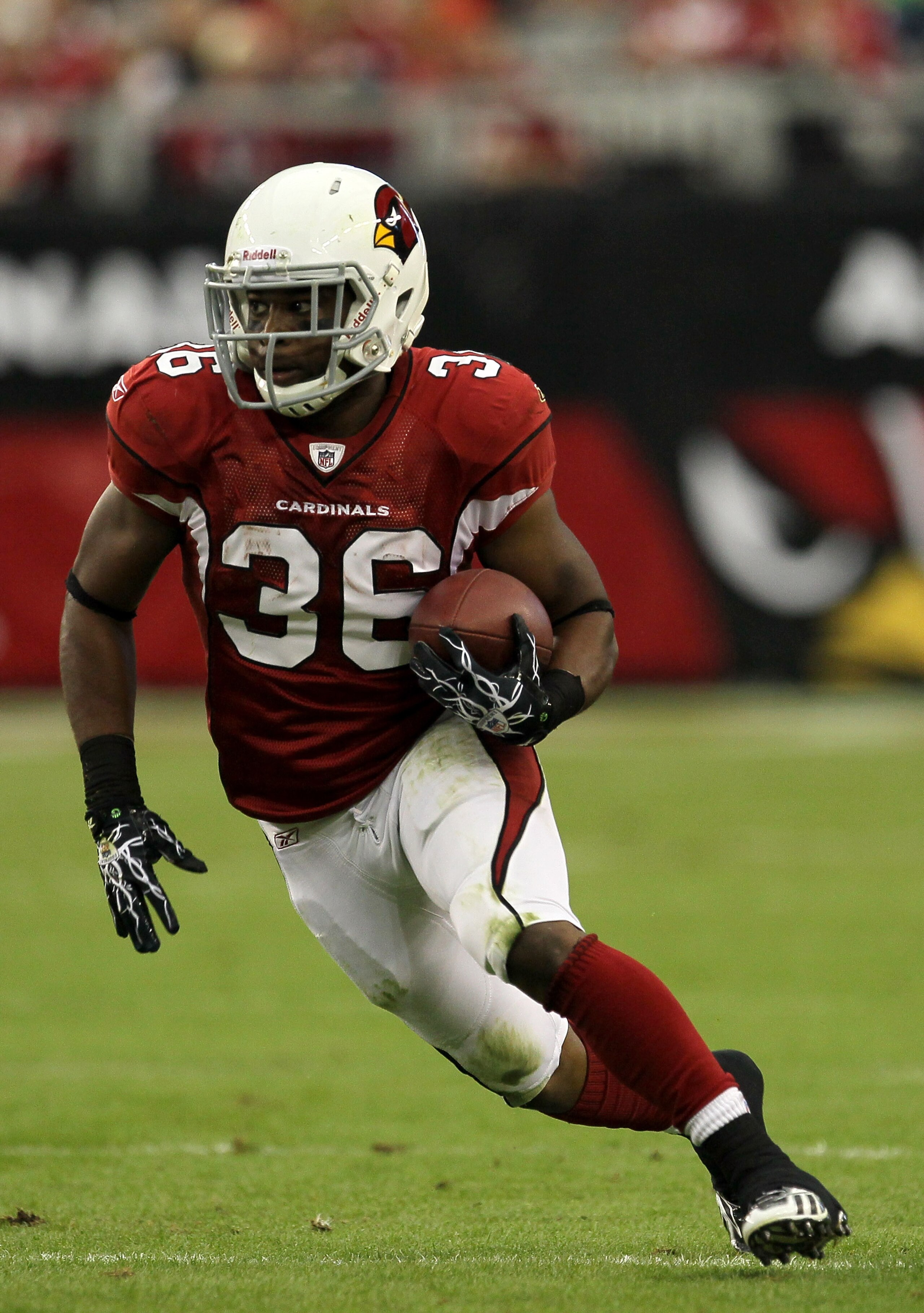 GLENDALE, AZ - NOVEMBER 14: Running back LaRod Stephens-Howling #36 of the Arizona Cardinals carries the ball against the Seattle Seahawks at University of Phoenix Stadium on November 14, 2010 in Glendale, Arizona. Seattle won 36-18. (Photo by Stephen D GLENDALE, AZ - NOVEMBER 14: Running back LaRod Stephens-Howling #36 of the Arizona Cardinals carries the ball against the Seattle Seahawks at University of Phoenix Stadium on November 14, 2010 in Glendale, Arizona. Seattle won 36-18. (Photo by Stephen D
