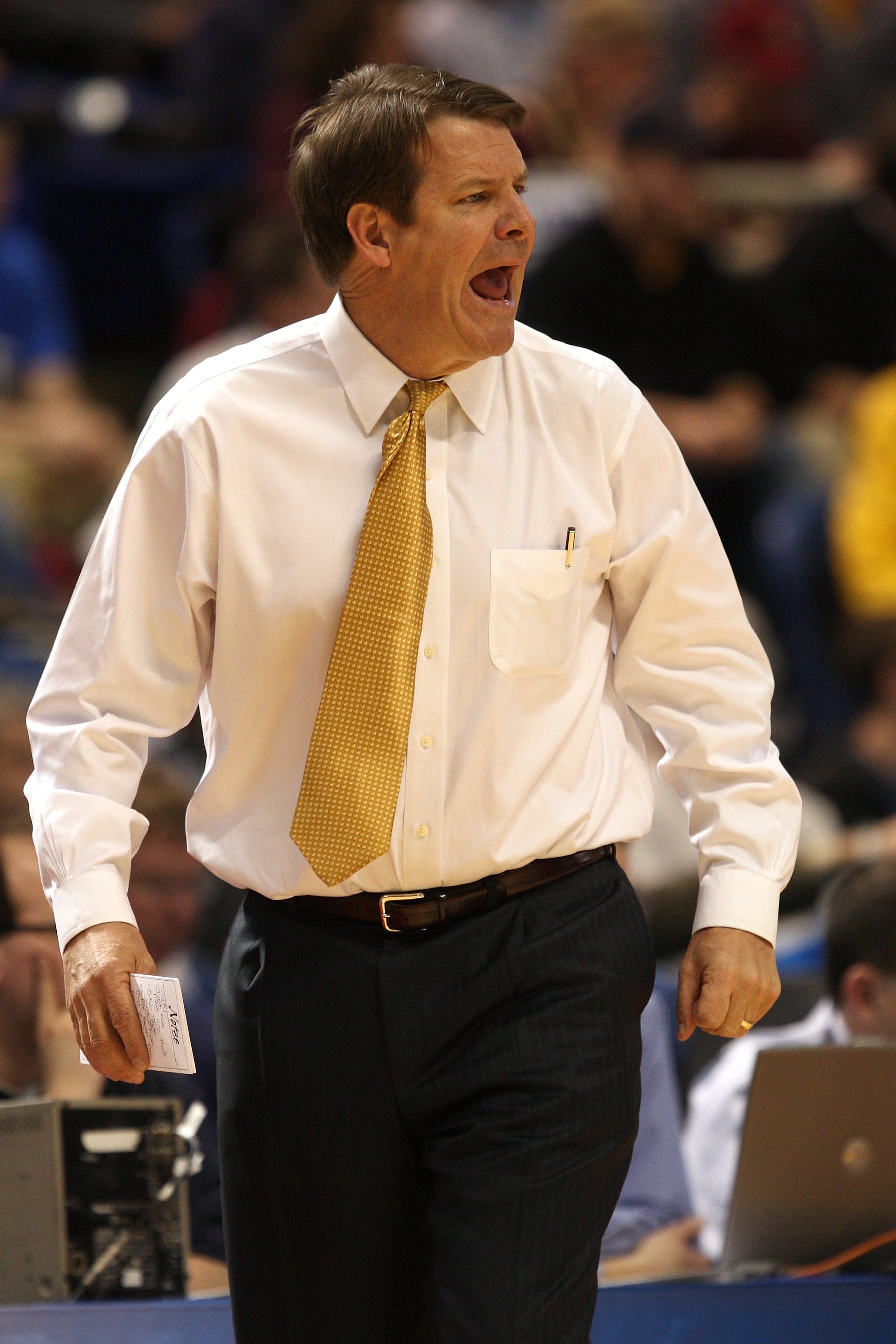 MINNEAPOLIS - MARCH 20:  Head coach Tim Floyd of the USC Trojans coaches against the Boston College Eagles during the first round of the NCAA Division I Men's Basketball Tournament at the Hubert H. Humphrey Metrodome on March 20, 2009 in Minneapolis, Minn