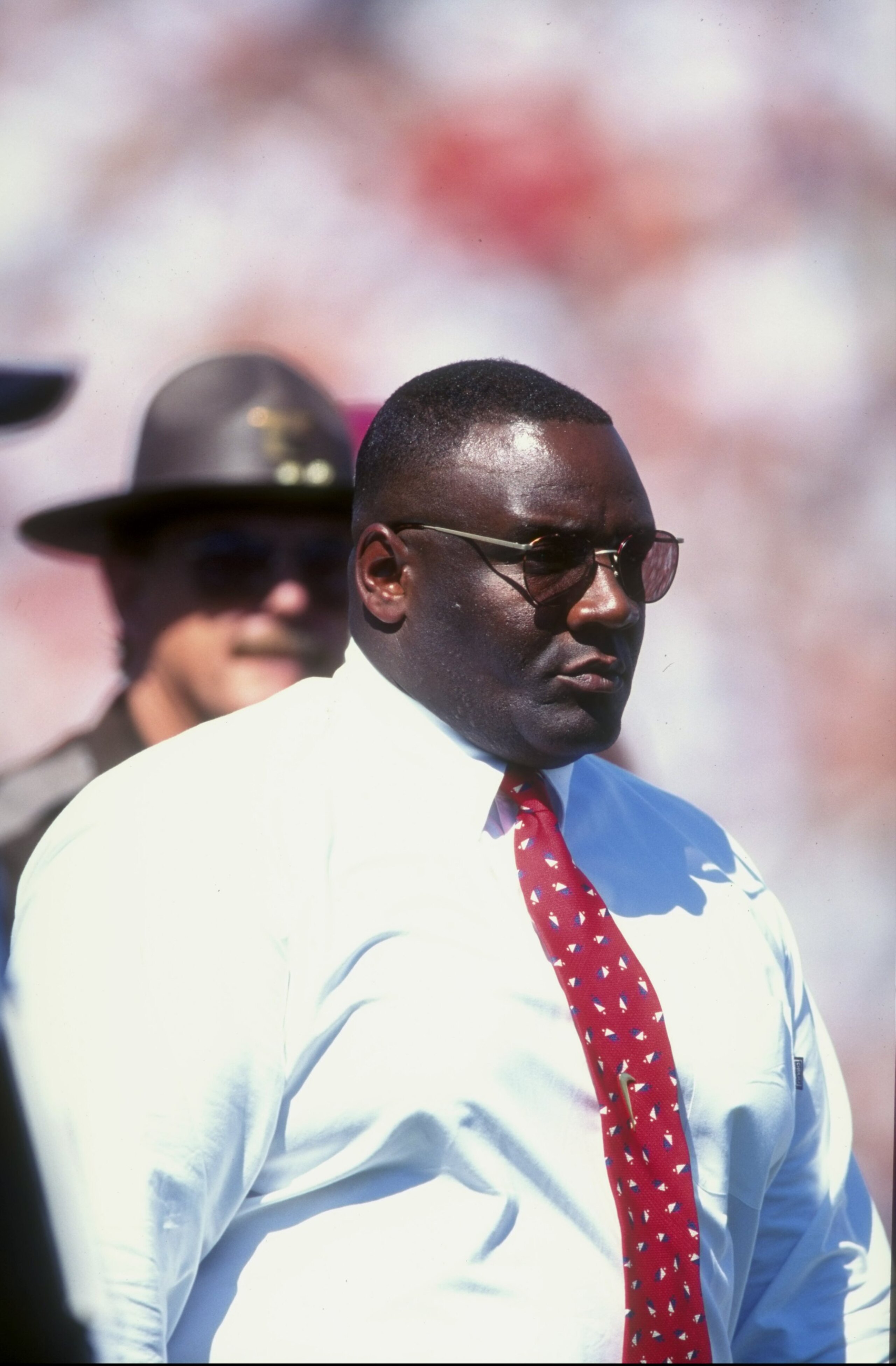 10 Oct 1998: Head coach John Blake of the Oklahoma Sooners looks on during the game against the Texas Longhorns at the Cotton Bowl in Dallas, Texas. The Longhorns defeated the Sooners 34-3.