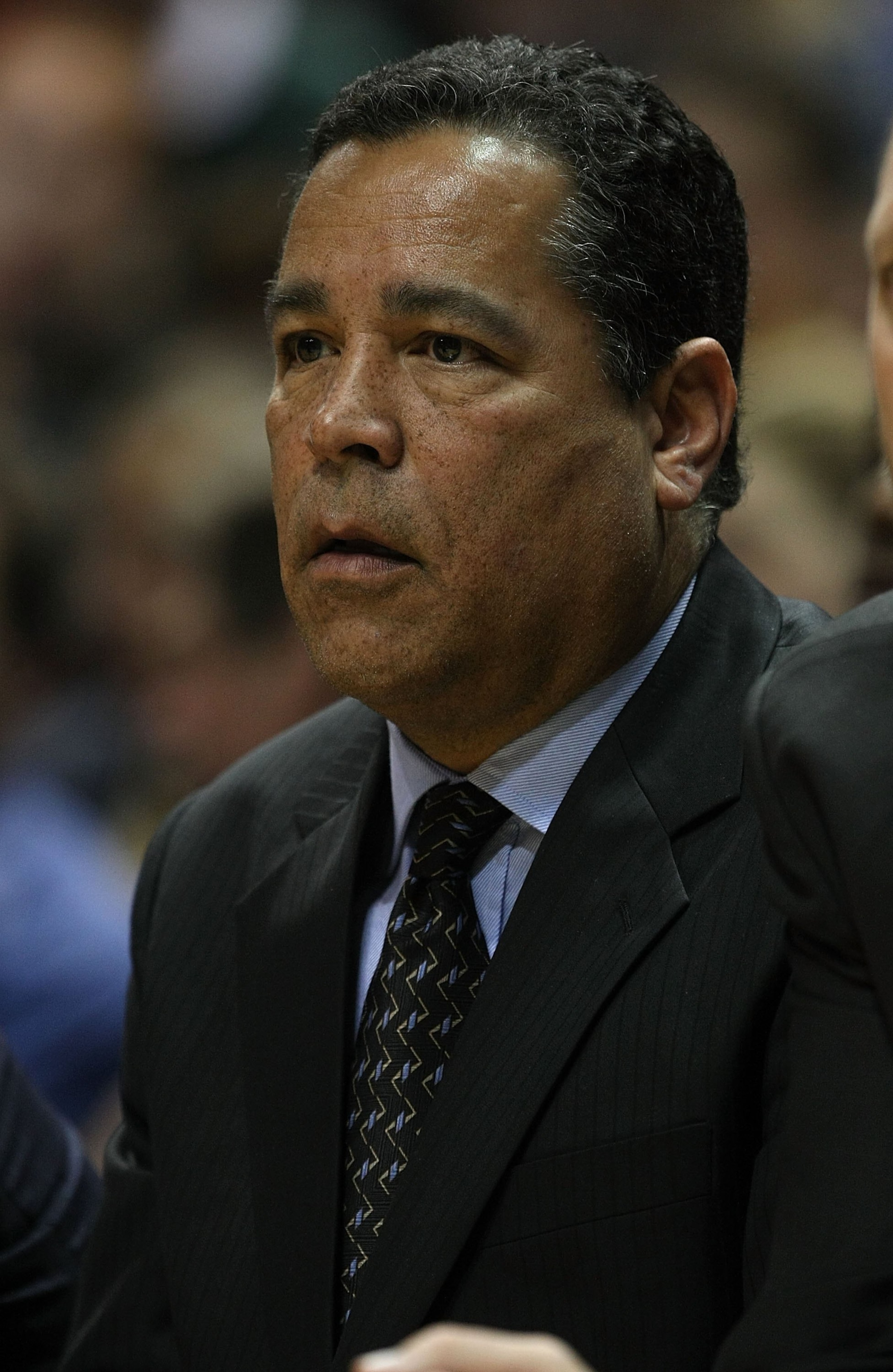 MILWAUKEE - FEBRUARY 18: Assistant coach Kelvin Sampson of the Milwaukee Bucks watches as the Bucks take on the Chicago Bulls on February 18, 2009 at the Bradley Center in Milwaukee, Wisconsin. The Bulls defeated the Bucks 113-104. NOTE TO USER: User expr