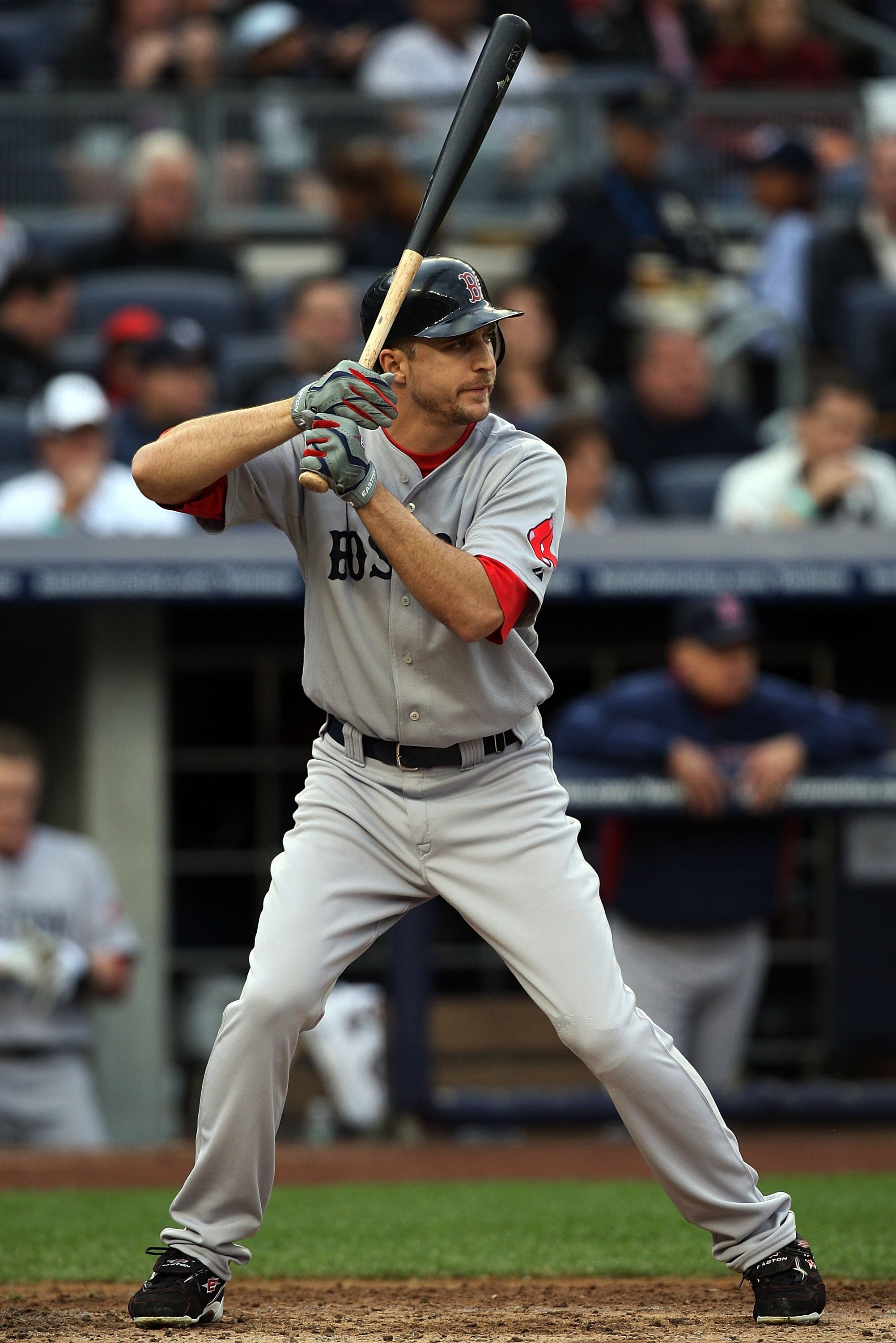 NEW YORK - SEPTEMBER 26:  Rocco Baldelli #5 of the Boston Red Sox bats against the New York Yankees on September 26, 2009 at Yankee Stadium in the Bronx borough of New York City.  (Photo by Jim McIsaac/Getty Images)