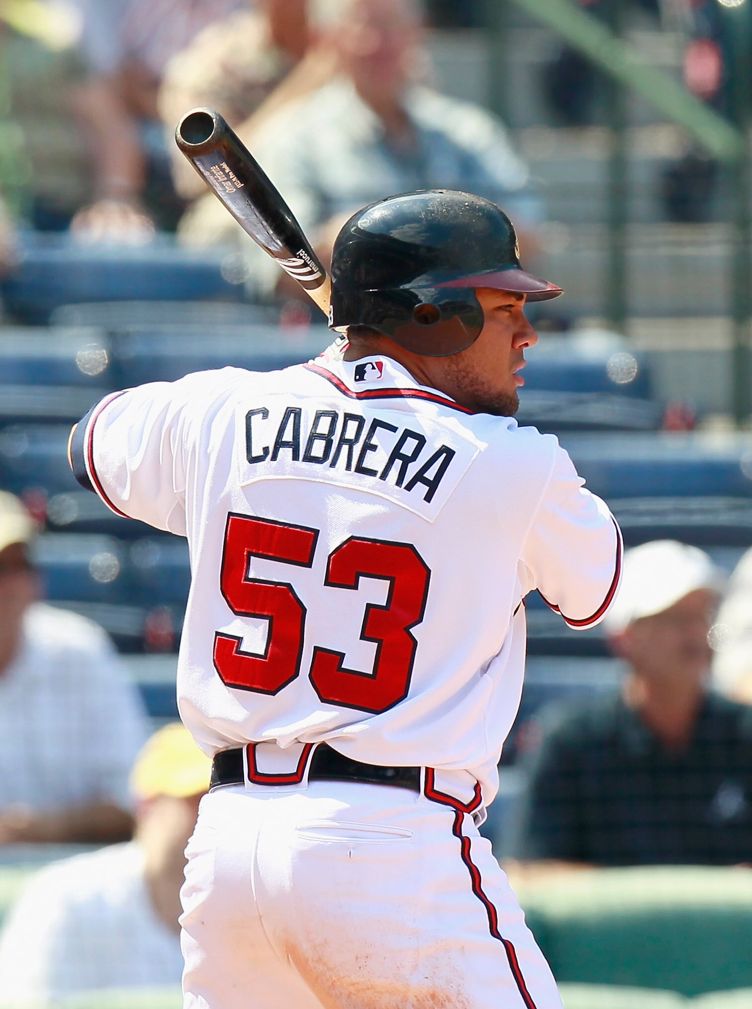 ATLANTA - SEPTEMBER 15:  Melky Cabrera #53 of the Atlanta Braves against the Washington Nationals at Turner Field on September 15, 2010 in Atlanta, Georgia.  (Photo by Kevin C. Cox/Getty Images)