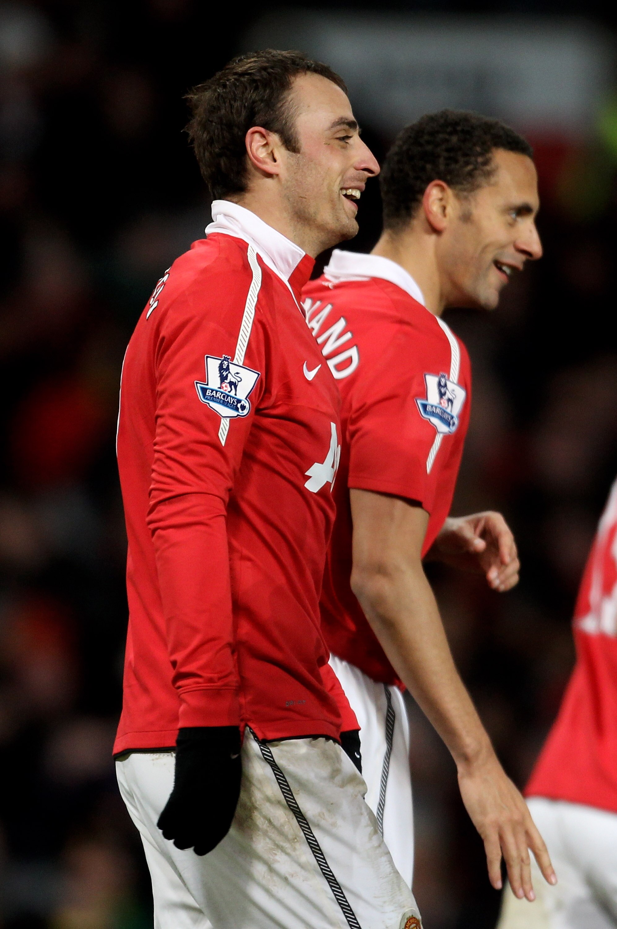 MANCHESTER, ENGLAND - NOVEMBER 27:  Dimitar Berbatov of Manchester United smiles after scoring his team's seventh goal during the Barclays Premier League match between Manchester United and Blackburn Rovers at Old Trafford on November 27, 2010 in Manchest
