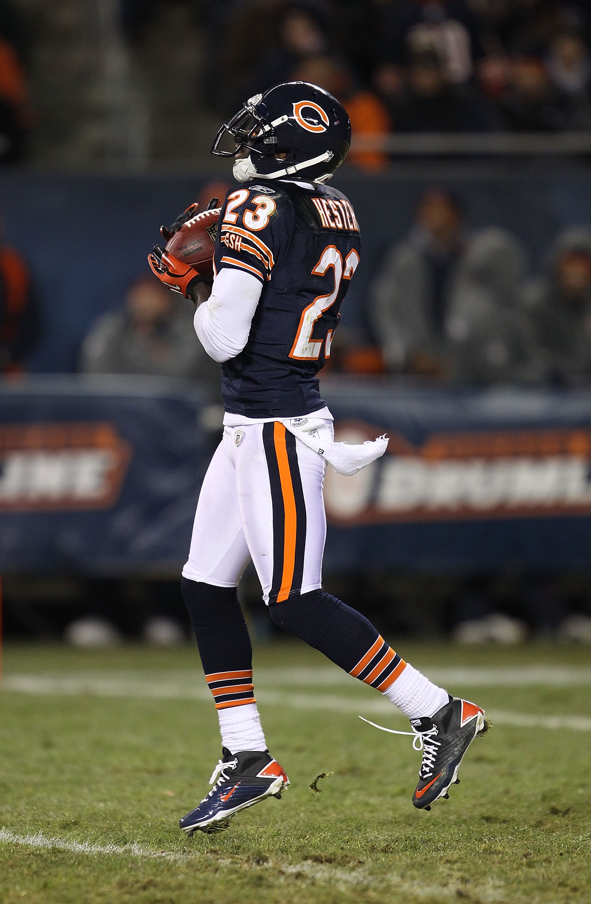 CHICAGO - NOVEMBER 28: Devin Hester #23 of the Chicago Bears fields a kick against the Philadelphia Eagles at Soldier Field on November 28, 2010 in Chicago, Illinois. The Bears defeated the Eagles 31-26. (Photo by Jonathan Daniel/Getty Images) CHICAGO - NOVEMBER 28: Devin Hester #23 of the Chicago Bears fields a kick against the Philadelphia Eagles at Soldier Field on November 28, 2010 in Chicago, Illinois. The Bears defeated the Eagles 31-26. (Photo by Jonathan Daniel/Getty Images)