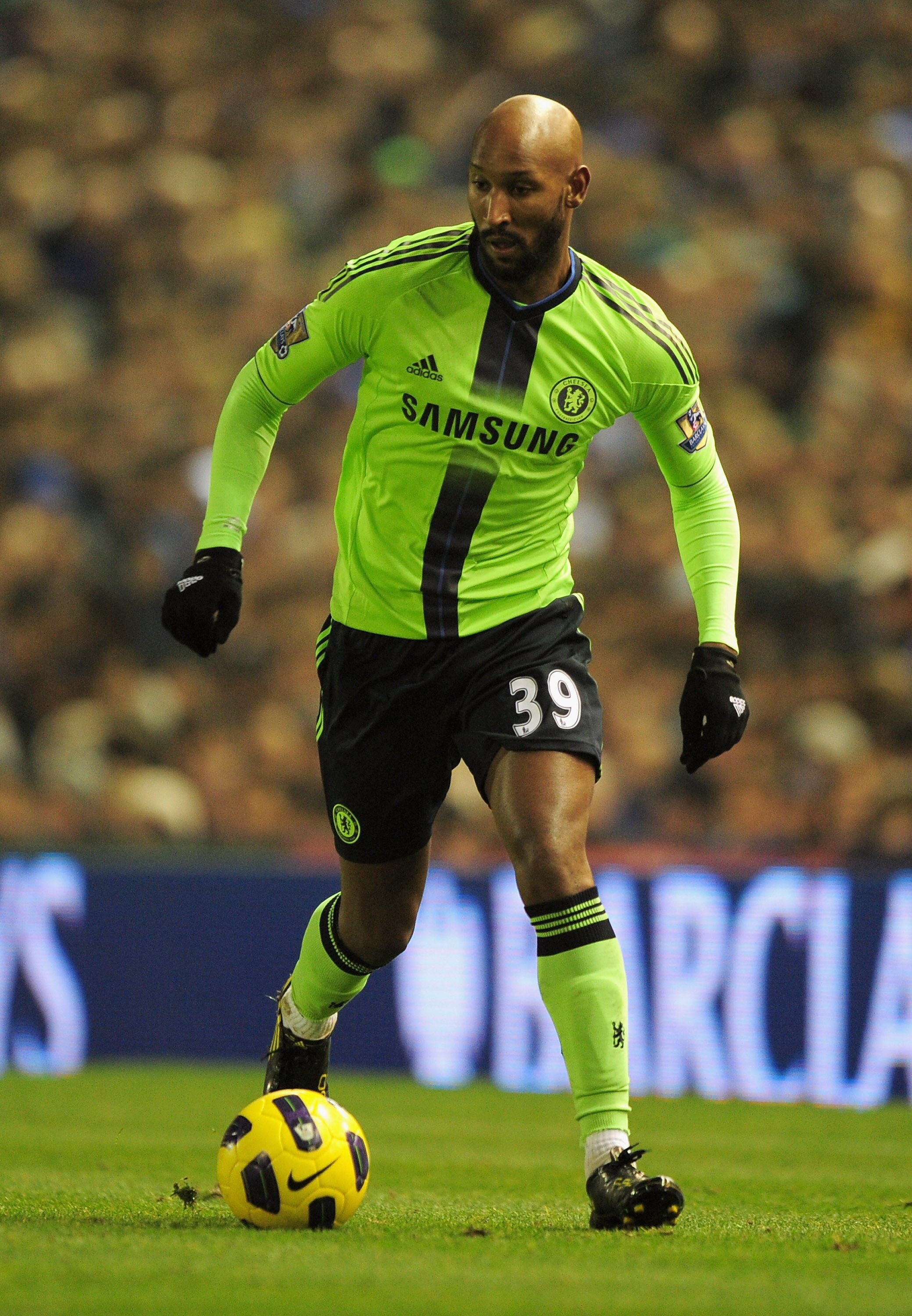 BIRMINGHAM, ENGLAND - NOVEMBER 20:  Nicolas Anelka of Chelsea runs with the ball during the Barclays Premier League match between Birmingham City and Chelsea at St Andrews on November 20, 2010 in Birmingham, England.  (Photo by Shaun Botterill/Getty Image