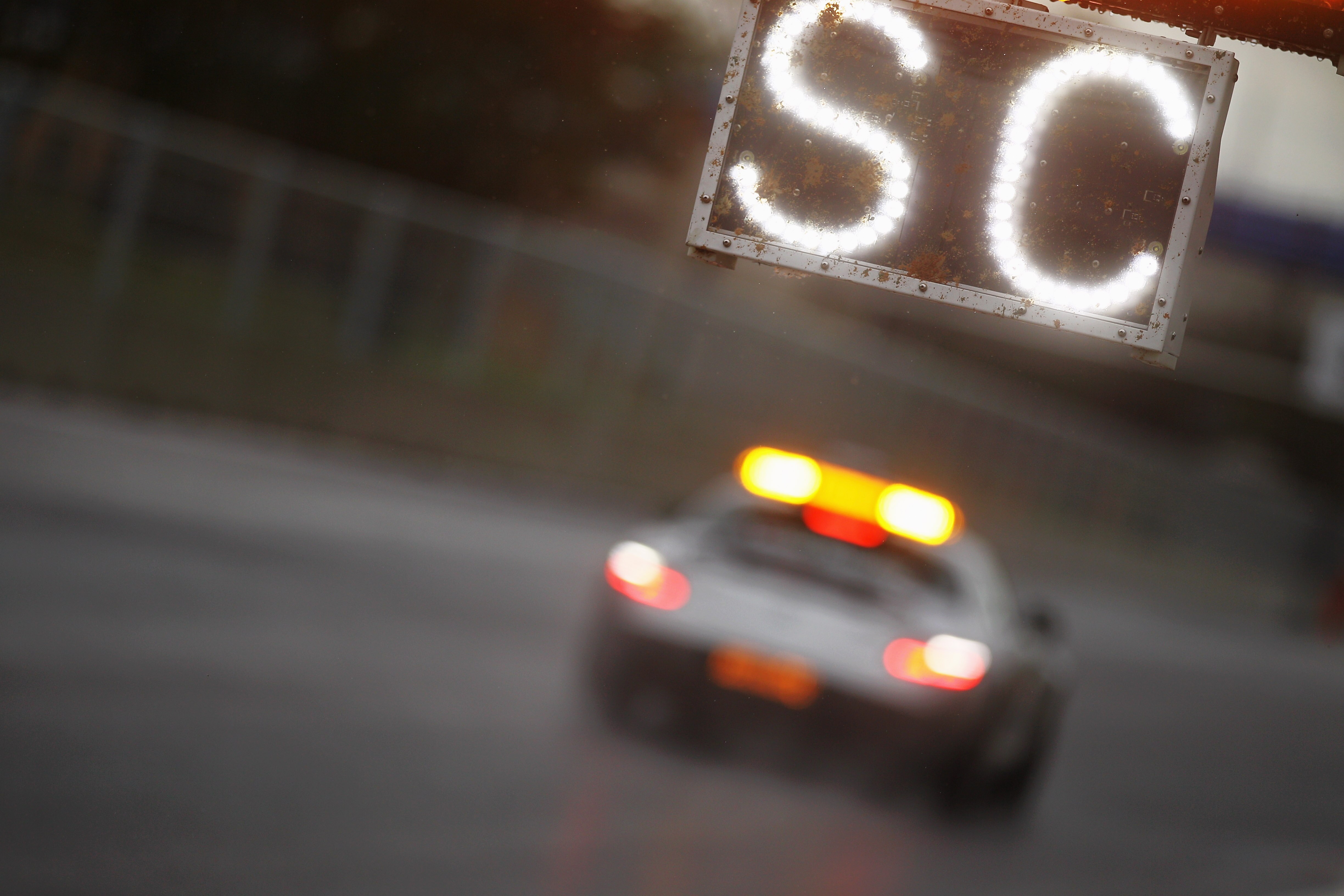 YEONGAM GUN, SOUTH KOREA - OCTOBER 24:  The safety car is deployed during the Korean Formula One Grand Prix at the Korea International Circuit on October 24, 2010 in Yeongam-gun, South Korea.  (Photo by Paul Gilham/Getty Images)