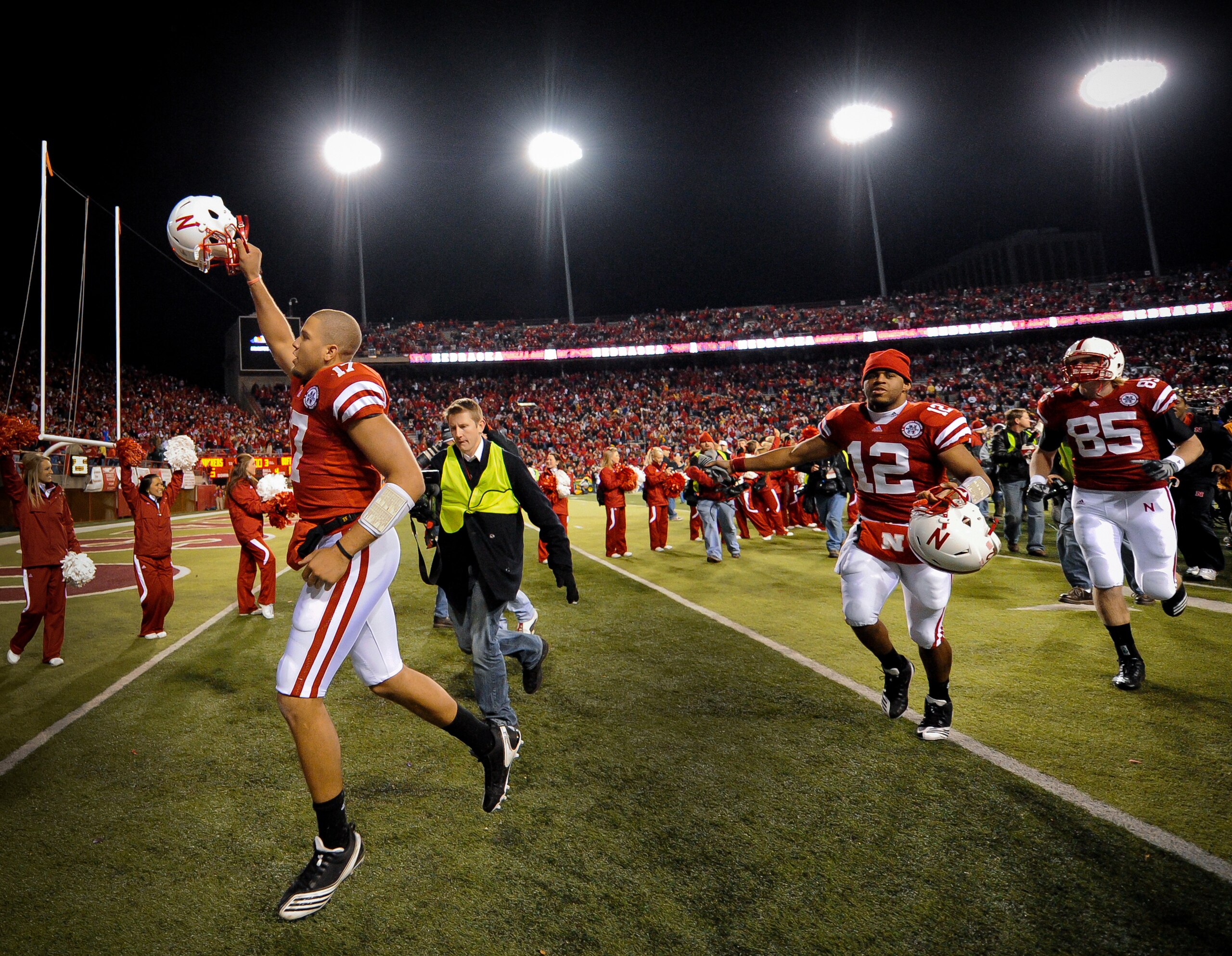 LINCOLN, NE - NOVEMBER 26: Cody Green #17 of the Nebraska Cornhuskers runs off the field after defeating the Colorado Buffalos at Memorial Stadium on November 26, 2010 in Lincoln, Nebraska. Nebraska defeated Colorado 45-17. (Photo by Eric Francis/Getty Im LINCOLN, NE - NOVEMBER 26: Cody Green #17 of the Nebraska Cornhuskers runs off the field after defeating the Colorado Buffalos at Memorial Stadium on November 26, 2010 in Lincoln, Nebraska. Nebraska defeated Colorado 45-17. (Photo by Eric Francis/Getty Im