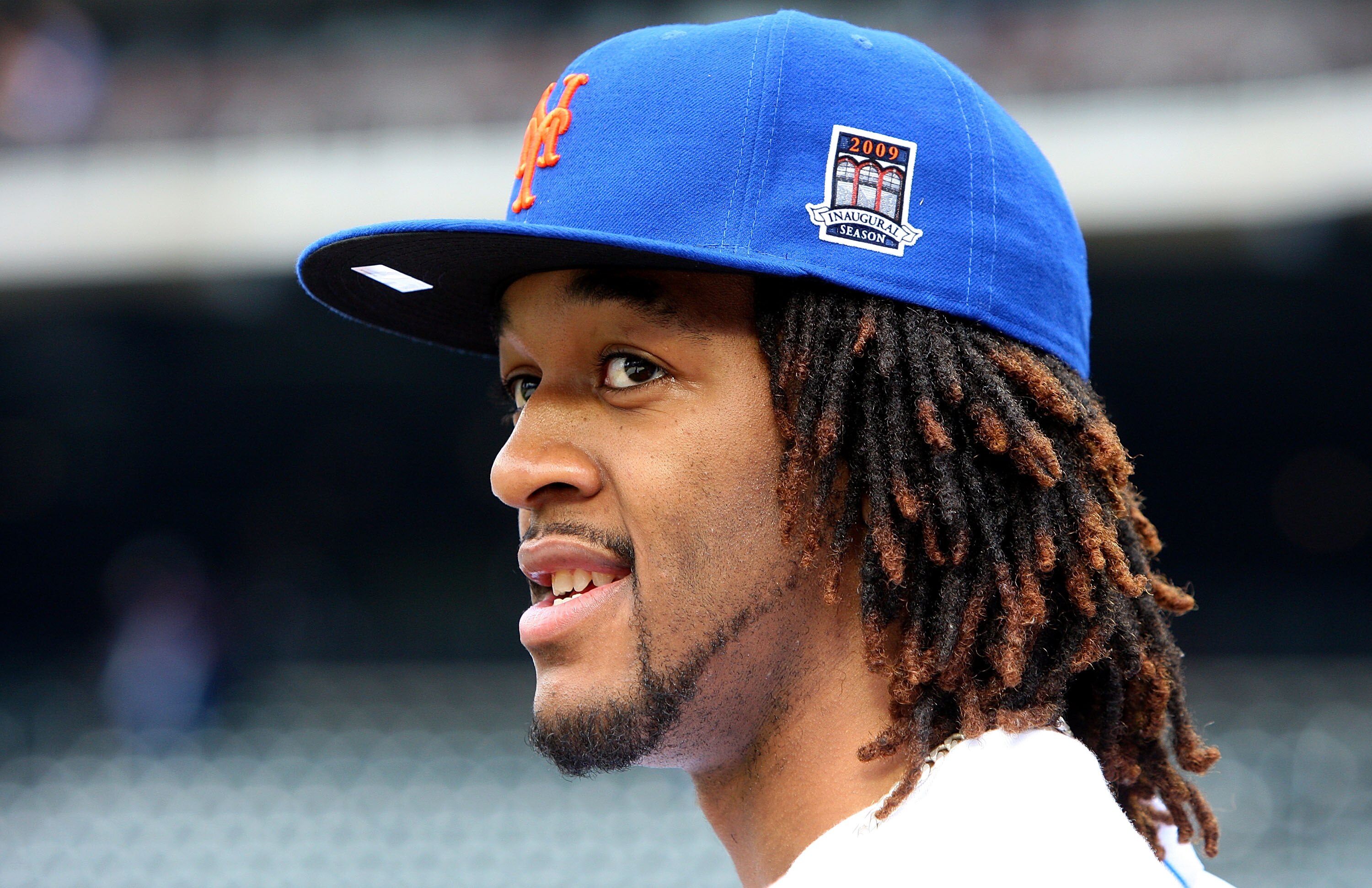 NEW YORK - JUNE 26:  New York Knicks 2009 first round draft pick Jordan Hill looks on as as the New York Mets take batting practice before playing the New York Yankees on June 26, 2009 at Citi Field in the Flushing neighborhood of the Queens borough of Ne