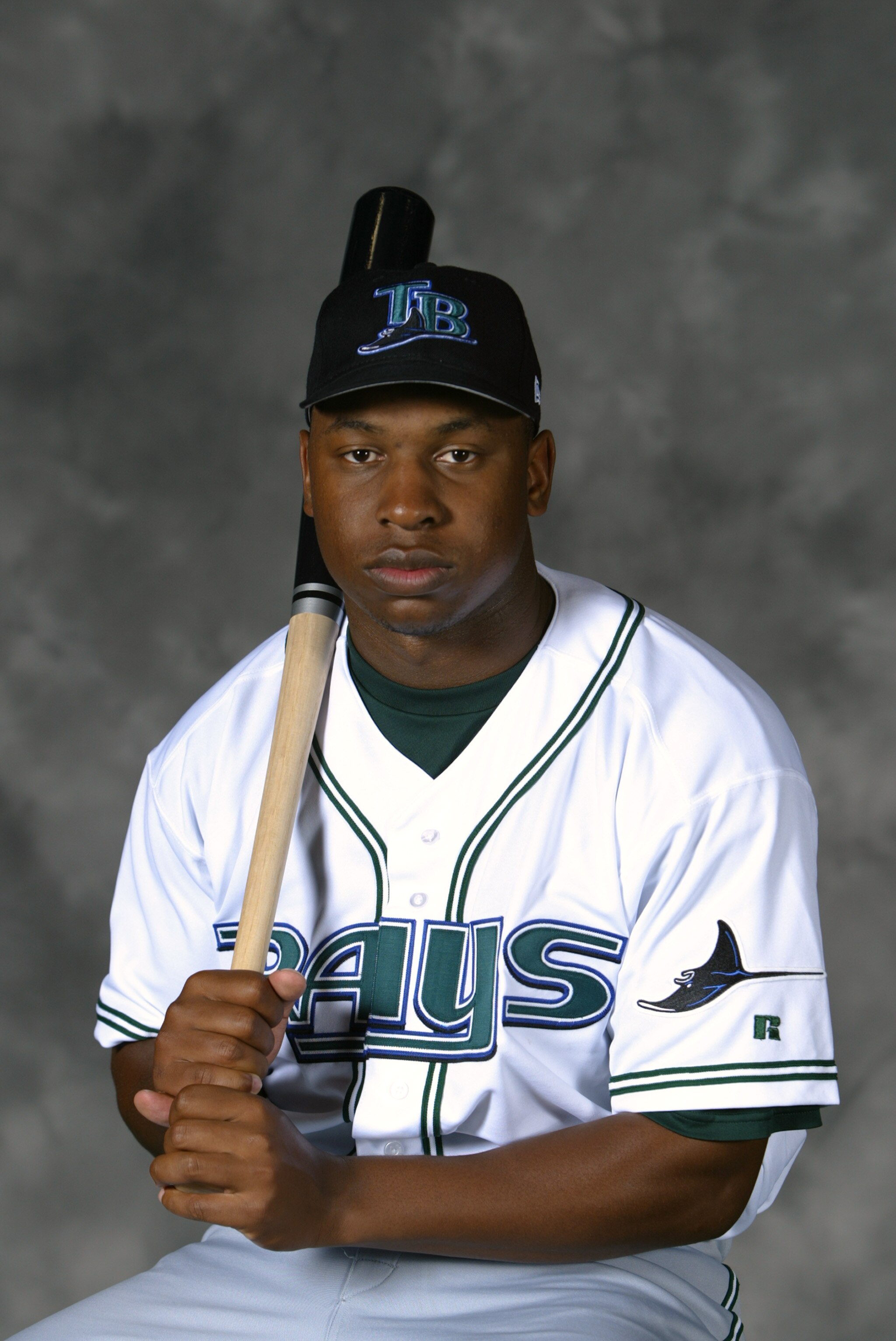 ST. PETERSBURG, FL - FEBRUARY 23:  Delmon Young #73 of the Tampa Bay Devil Rays poses for a portrait on February 23, 2004 at the Devil Rays spring training complex in St. Petersburg, Florida.  (Photo by Ezra Shaw/Getty Images)