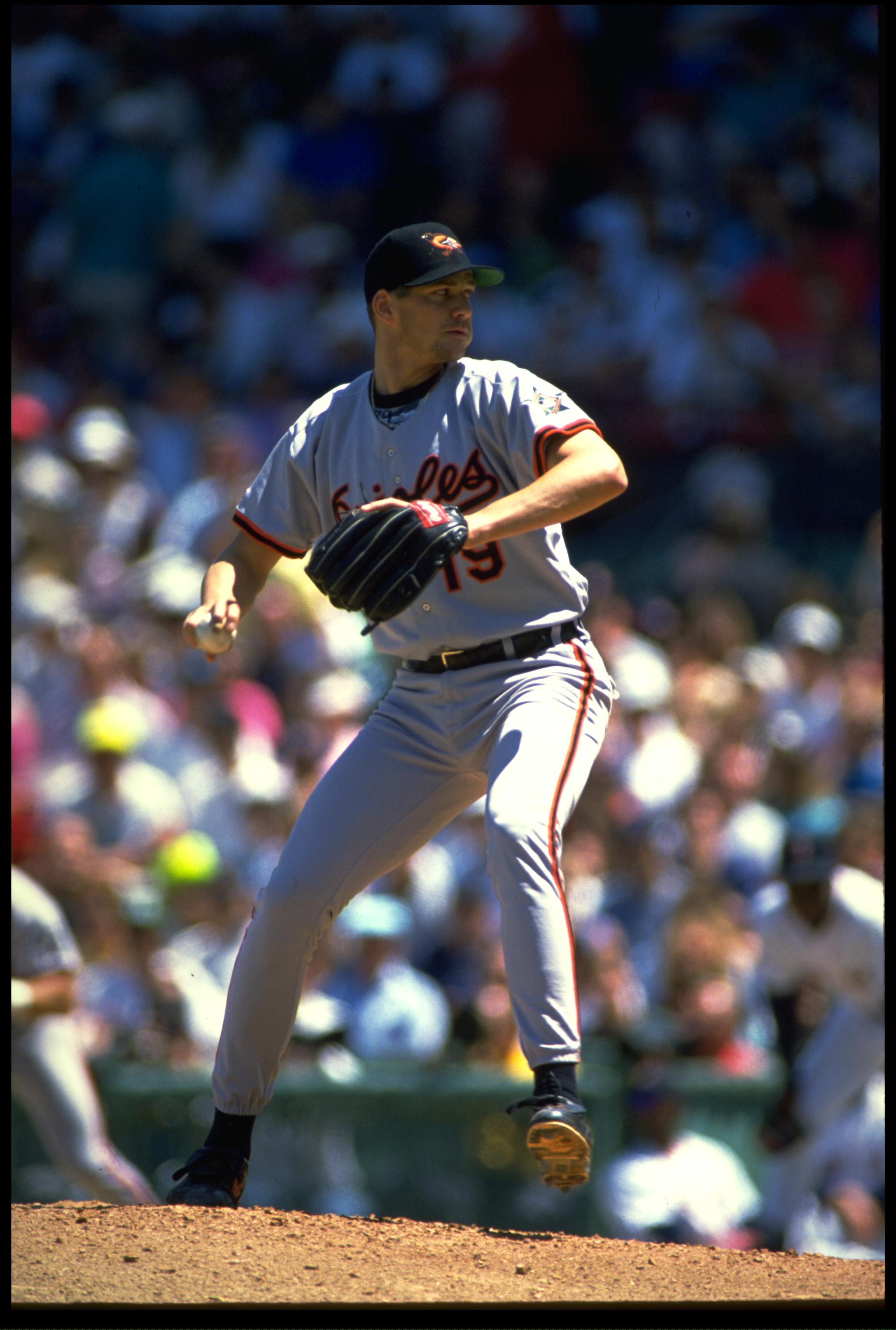 12 Jun 1993:  Pitcher Ben McDonald of the Baltimore Orioles pitches against the Boston Red Sox at Fenway Park in Boston, Massachusetts. Mandatory Credit: Rick Stewart/ Allsport