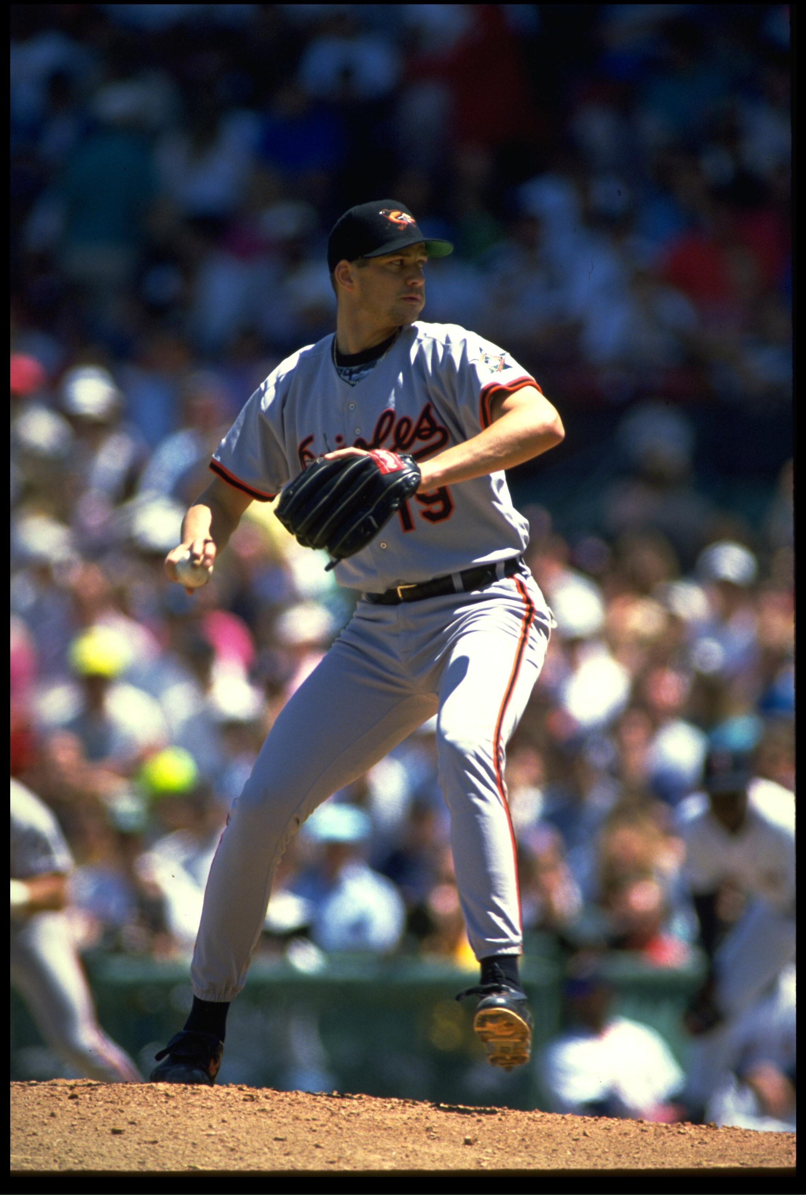 12 Jun 1993:  Pitcher Ben McDonald of the Baltimore Orioles pitches against the Boston Red Sox at Fenway Park in Boston, Massachusetts. Mandatory Credit: Rick Stewart/ Allsport