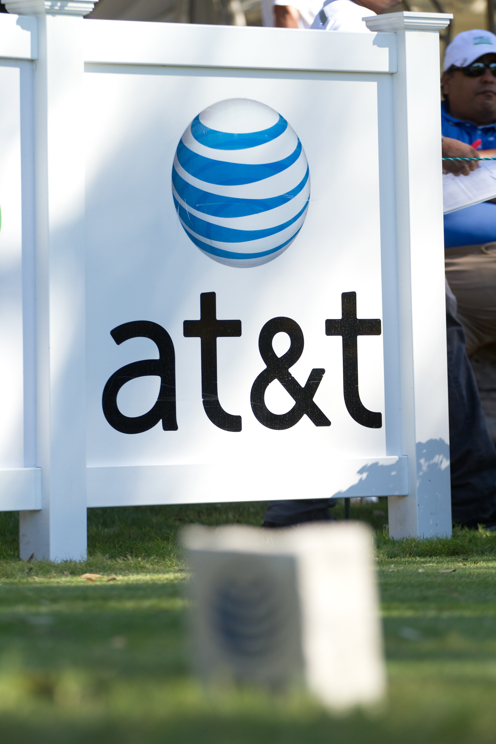 SAN ANTONIO, TX - OCTOBER 30: An AT&T sign is seen during the second round of the AT&T Championship at Oak Hills Country Club on October 30, 2010 in San Antonio, Texas. (Photo by Darren Carroll/Getty Images)