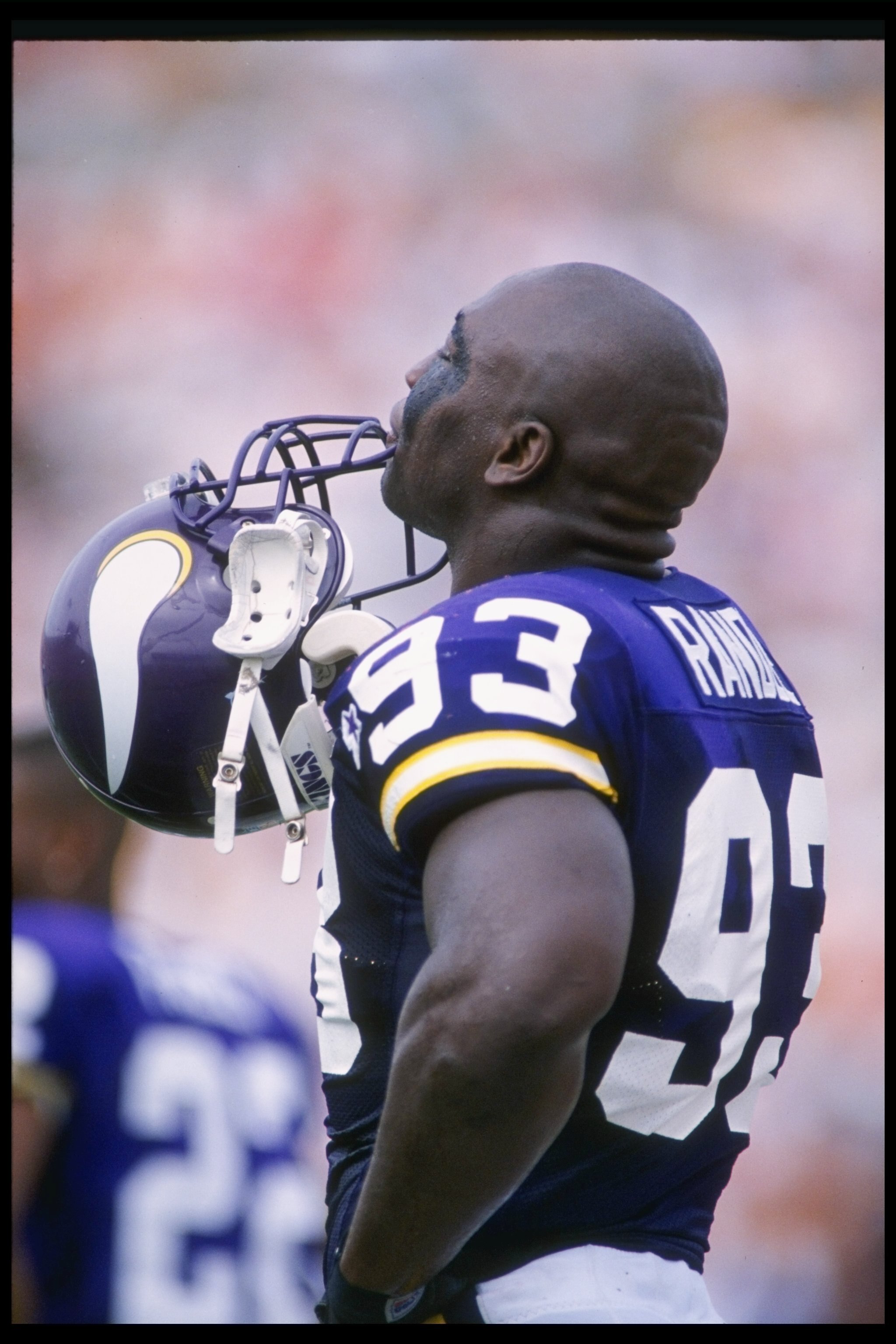 15 Oct 1995:  Defensive lineman John Randle of the Minnesota Vikings looks on during a game against the Tampa Bay Buccaneers at Tampa Stadium in Tampa, Florida.  The Buccaneers won the game, 20-17. Mandatory Credit: Scott Halleran  /Allsport