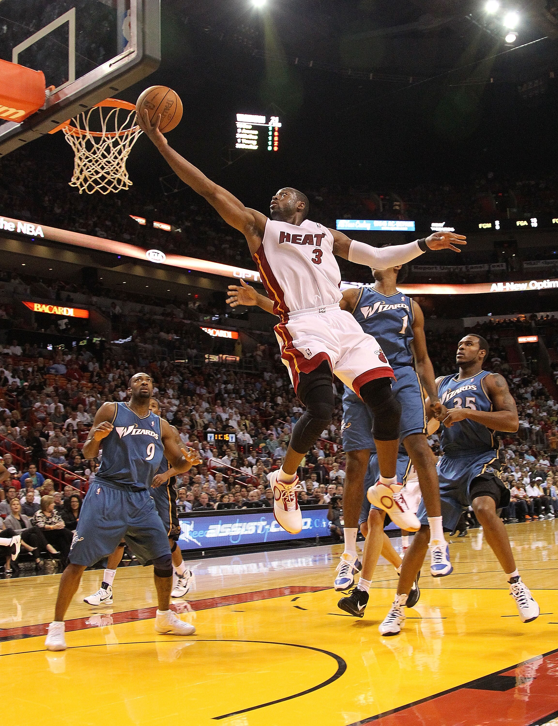 MIAMI, FL - NOVEMBER 29:  Dwyane Wade #3 of the Miami Heat shoots during a game against the Washington Wizards at American Airlines Arena on November 29, 2010 in Miami, Florida. NOTE TO USER: User expressly acknowledges and agrees that, by downloading and