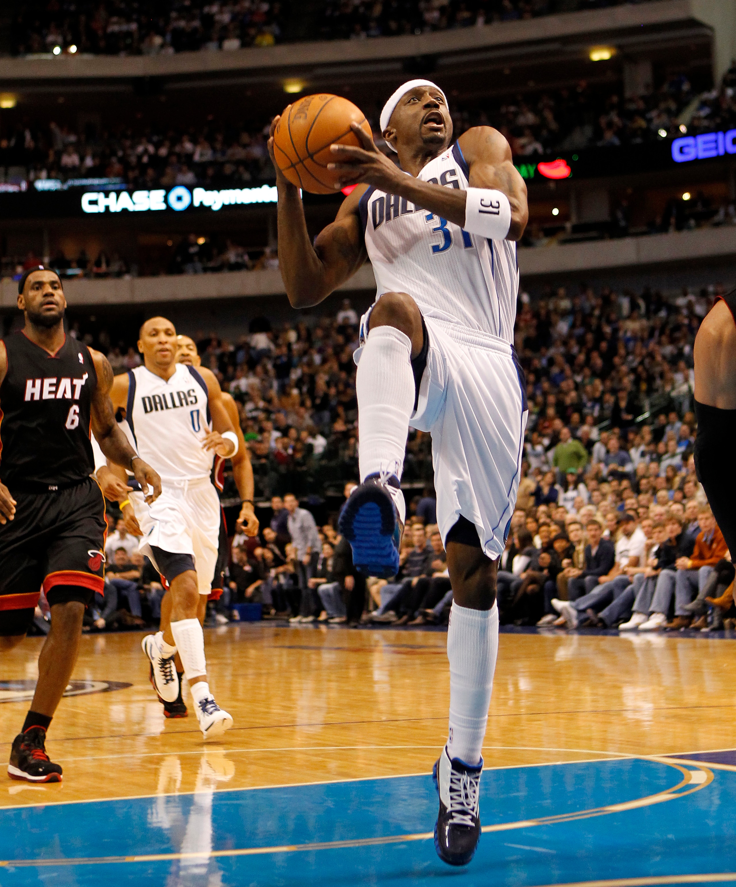 DALLAS - NOVEMBER 27: Jason Terry #31 of the Dallas Mavericks goes to the basket against the Miami Heat on November 27, 2010 at the American Airlines Center in Dallas, Texas. NOTE TO USER: User expressly acknowledges and agrees that, by downloading and or