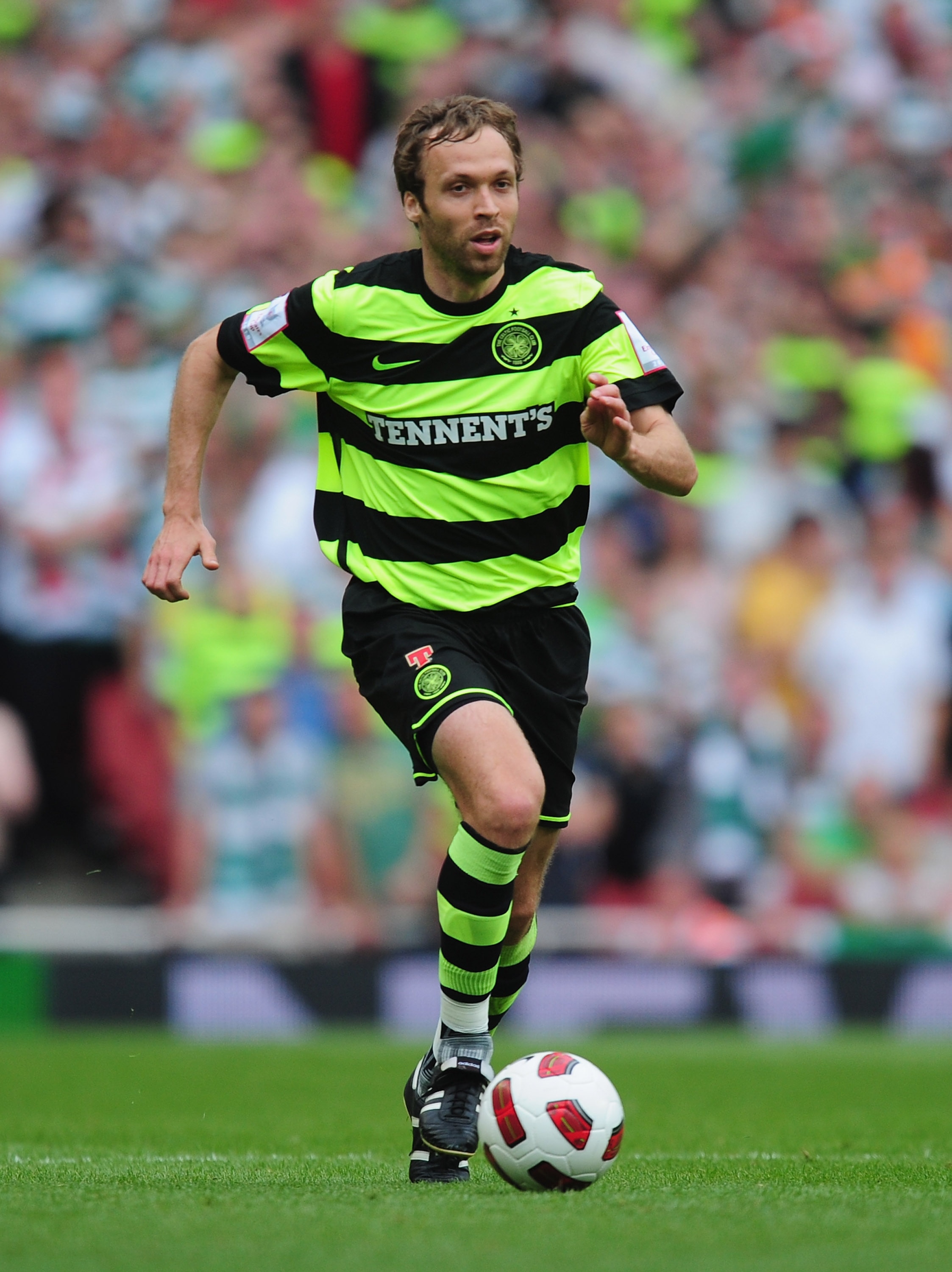 LONDON, ENGLAND - AUGUST 01:  Andreas Hinkel of Celtic in action during the Emirates Cup match between Arsenal and Celtic  at Emirates Stadium on August 1, 2010 in London, England.  (Photo by Mike Hewitt/Getty Images)