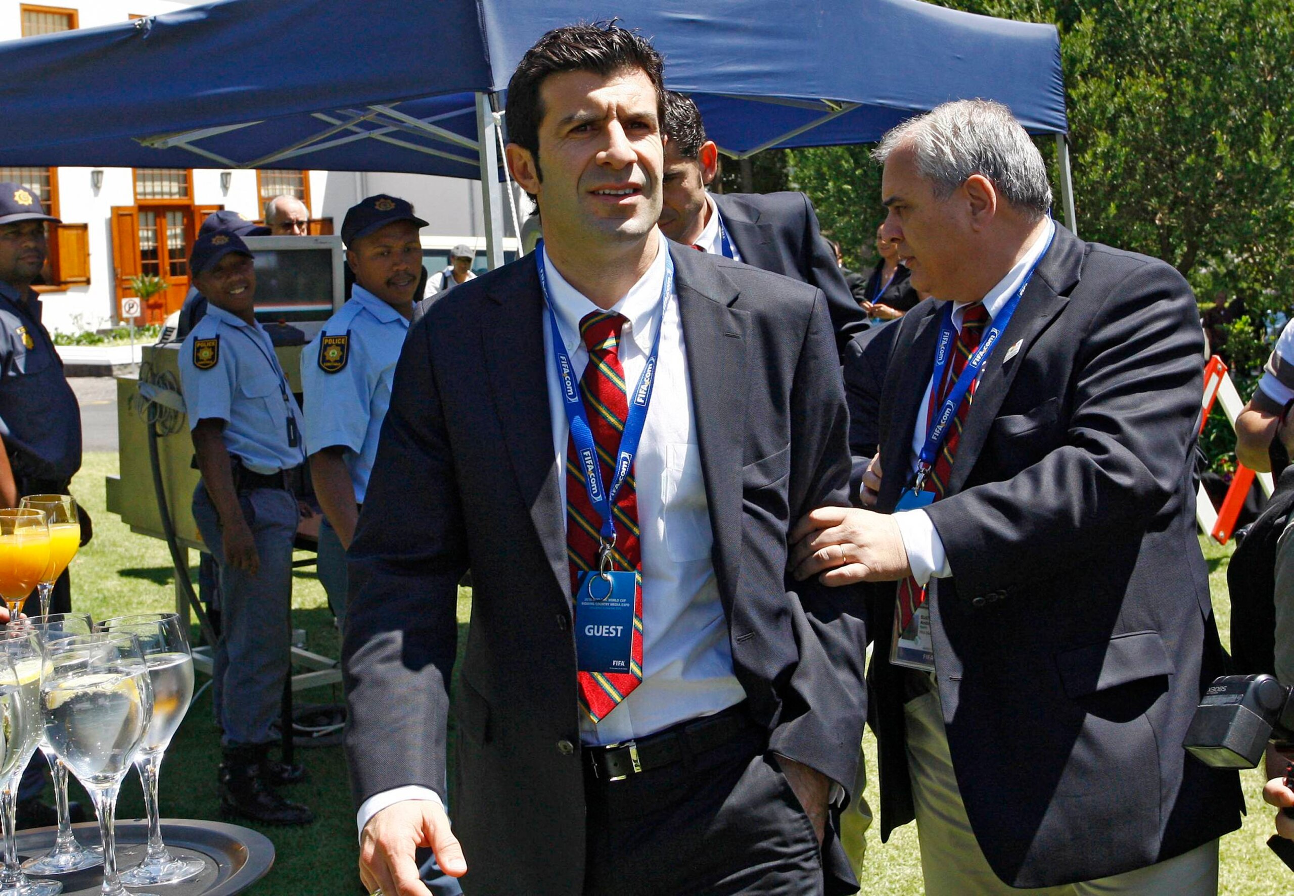 CAPE TOWN, SOUTH AFRICA - DECEMBER 4: In this handout image provided by the 2010 FIFA World Cup Organising Committee South Africa, Luis Figo, Bid Ambassador for the Spain/Portugal Bidarrive at the 2018/2022 FIFA World Cup Bidding Country Media Expo at Le CAPE TOWN, SOUTH AFRICA - DECEMBER 4: In this handout image provided by the 2010 FIFA World Cup Organising Committee South Africa, Luis Figo, Bid Ambassador for the Spain/Portugal Bidarrive at the 2018/2022 FIFA World Cup Bidding Country Media Expo at Le