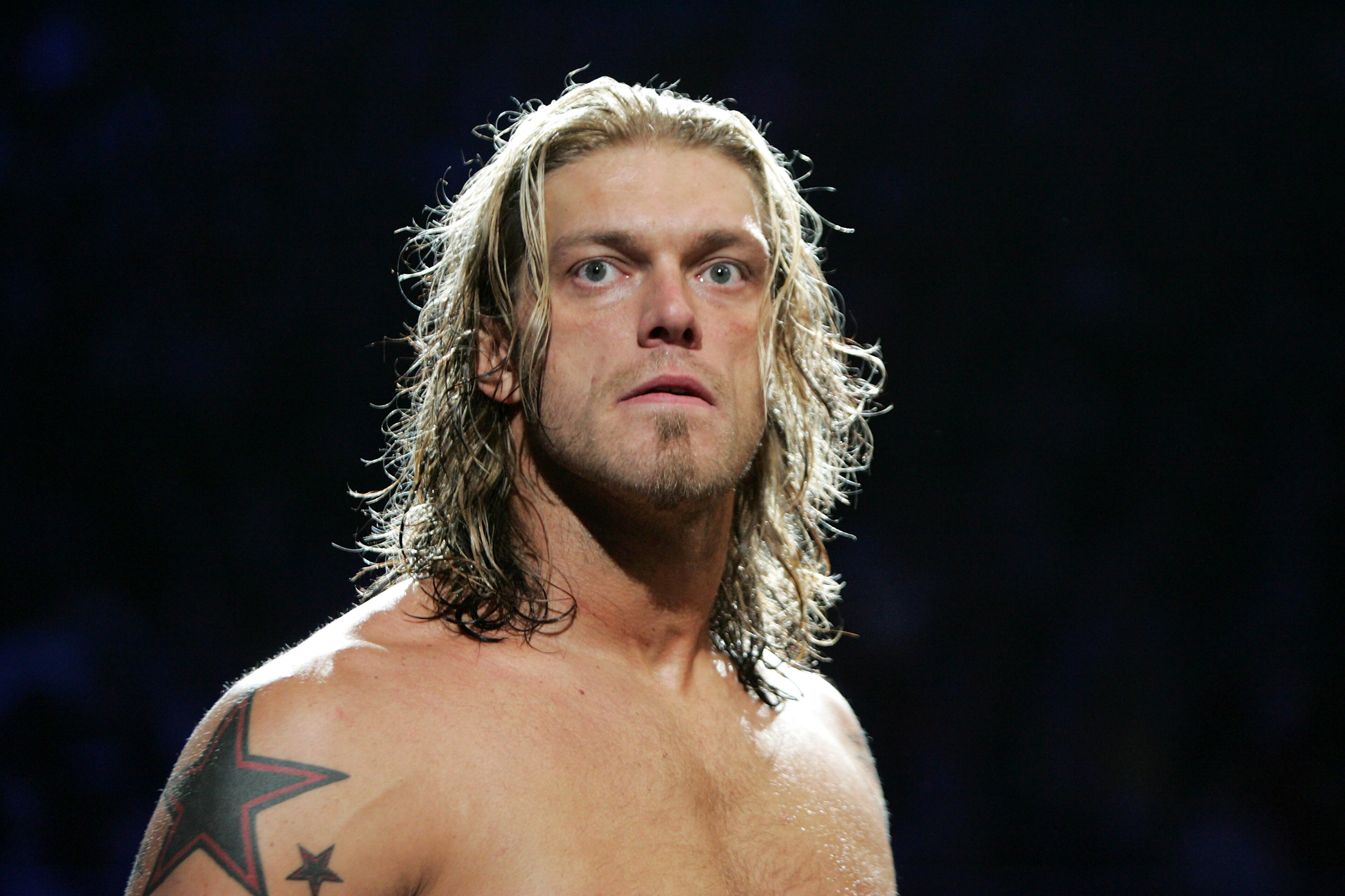 SYDNEY, AUSTRALIA - JUNE 15: World Heavyweight Champion Edge during WWE Smackdown at Acer Arena on June 15, 2008 in Sydney, Australia. (Photo by Gaye Gerard/Getty Images) SYDNEY, AUSTRALIA - JUNE 15: World Heavyweight Champion Edge during WWE Smackdown at Acer Arena on June 15, 2008 in Sydney, Australia. (Photo by Gaye Gerard/Getty Images)