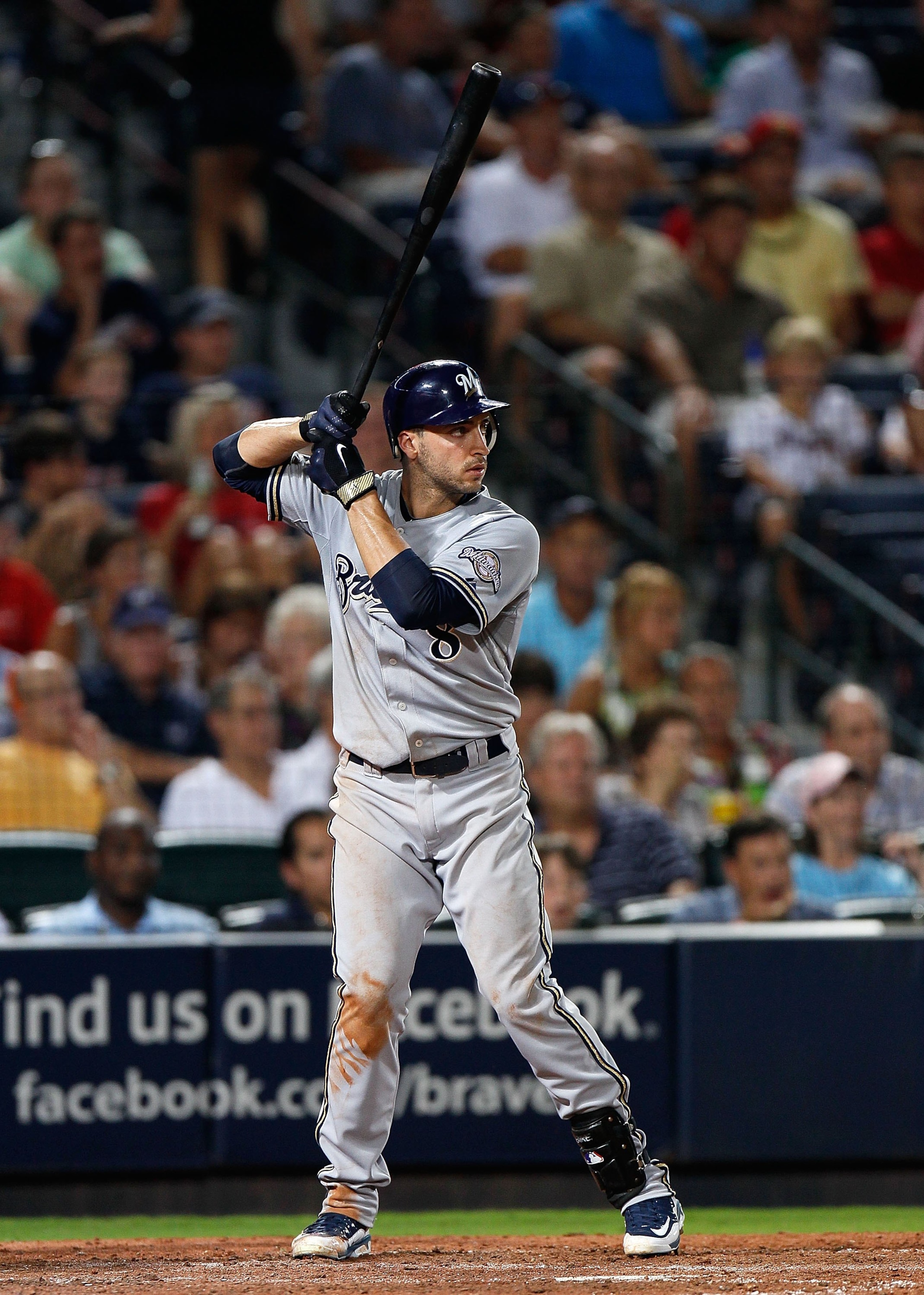 ATLANTA - JULY 15:  Ryan Braun #8 of the Milwaukee Brewers against the Atlanta Braves at Turner Field on July 15, 2010 in Atlanta, Georgia.  (Photo by Kevin C. Cox/Getty Images)