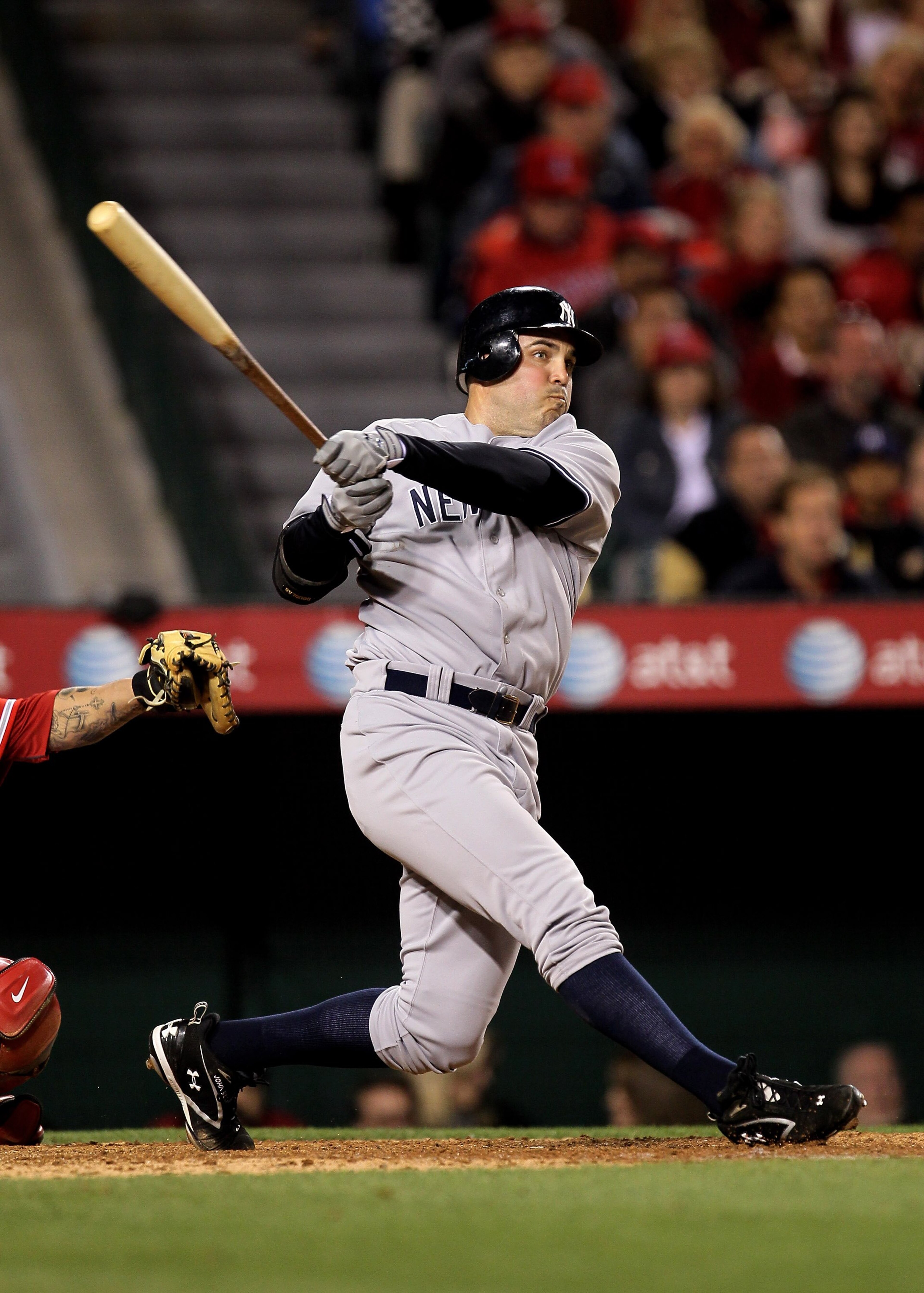 ANAHEIM, CA - APRIL 23: Nick Johnson #36 of the New York Yankees bats against the Los Angeles Angels of Anaheim on April 23, 2010 at Angel Stadium in Anaheim, California. The Angels won 6-4. (Photo by Stephen Dunn/Getty Images) ANAHEIM, CA - APRIL 23: Nick Johnson #36 of the New York Yankees bats against the Los Angeles Angels of Anaheim on April 23, 2010 at Angel Stadium in Anaheim, California. The Angels won 6-4. (Photo by Stephen Dunn/Getty Images)