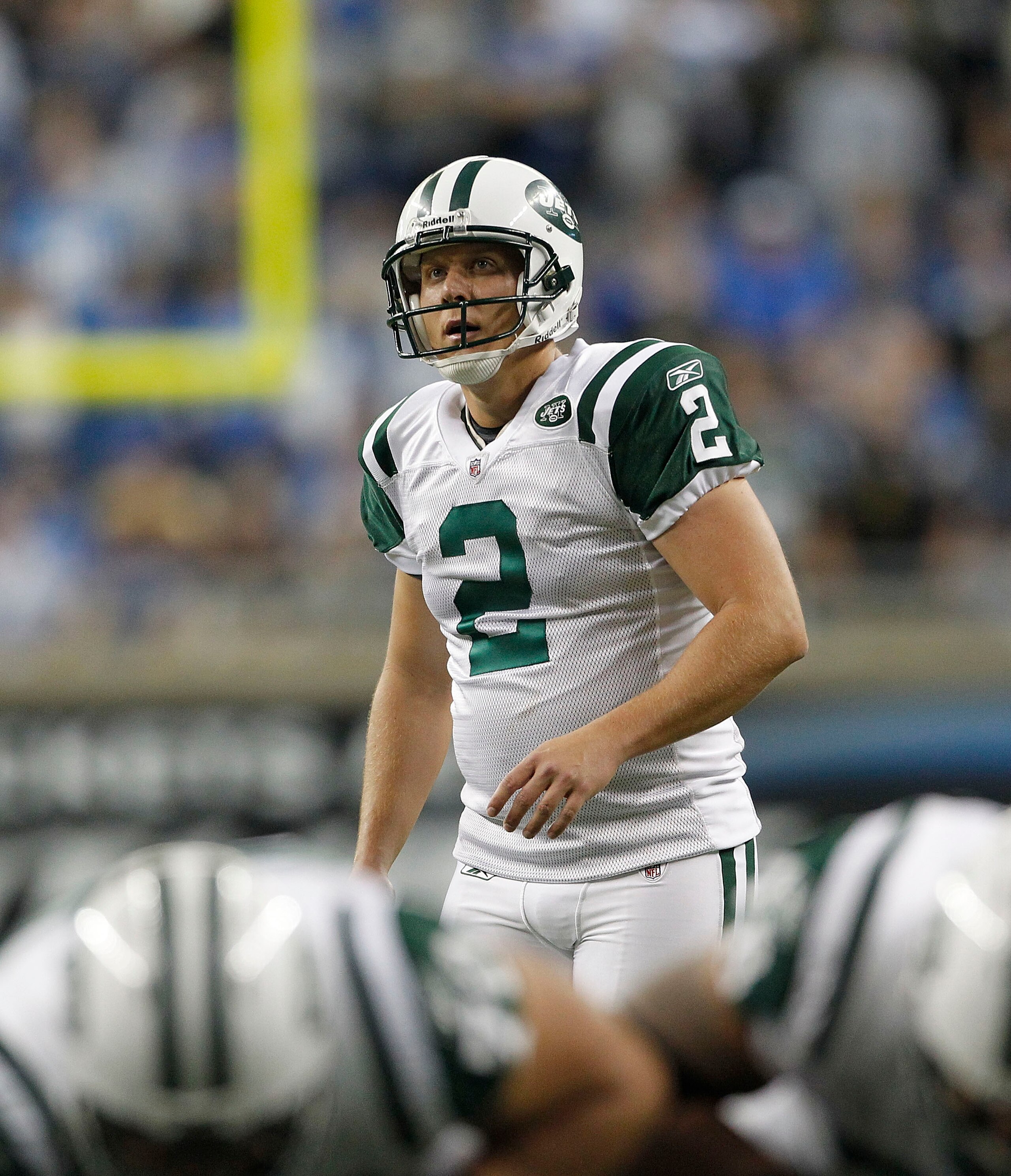 DETROIT - NOVEMBER 07: Nick Folk #2 of the New York Jets gets ready to kick the game winning field goal during the overtime period of the game against the Detroit Lions at Ford Field on November 7, 2010 in Detroit, Michigan. The Jets defeated the Lions 23 DETROIT - NOVEMBER 07: Nick Folk #2 of the New York Jets gets ready to kick the game winning field goal during the overtime period of the game against the Detroit Lions at Ford Field on November 7, 2010 in Detroit, Michigan. The Jets defeated the Lions 23