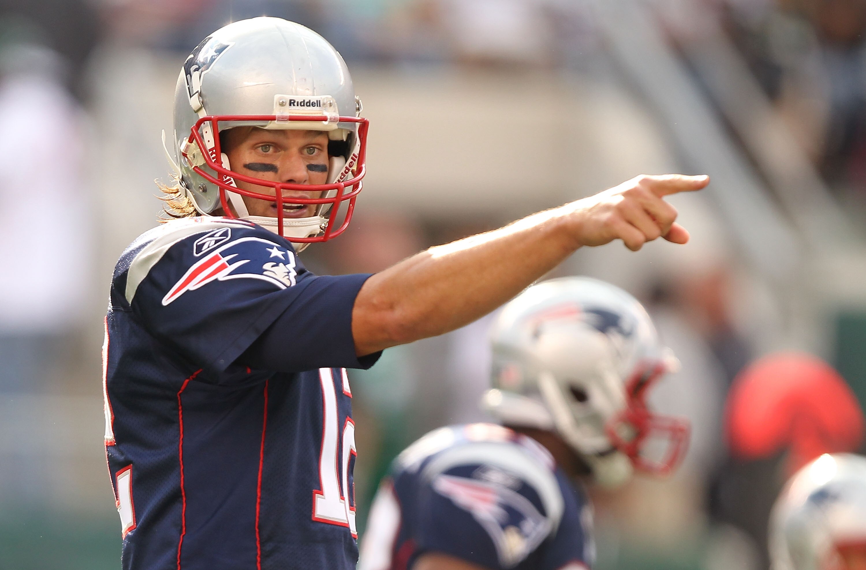 EAST RUTHERFORD, NJ - SEPTEMBER 19:  Tom Brady #12 of the New England Patriots in action against the New York Jets during their  game on September 19, 2010 at the New Meadowlands Stadium  in East Rutherford, New Jersey.  (Photo by Al Bello/Getty Images)