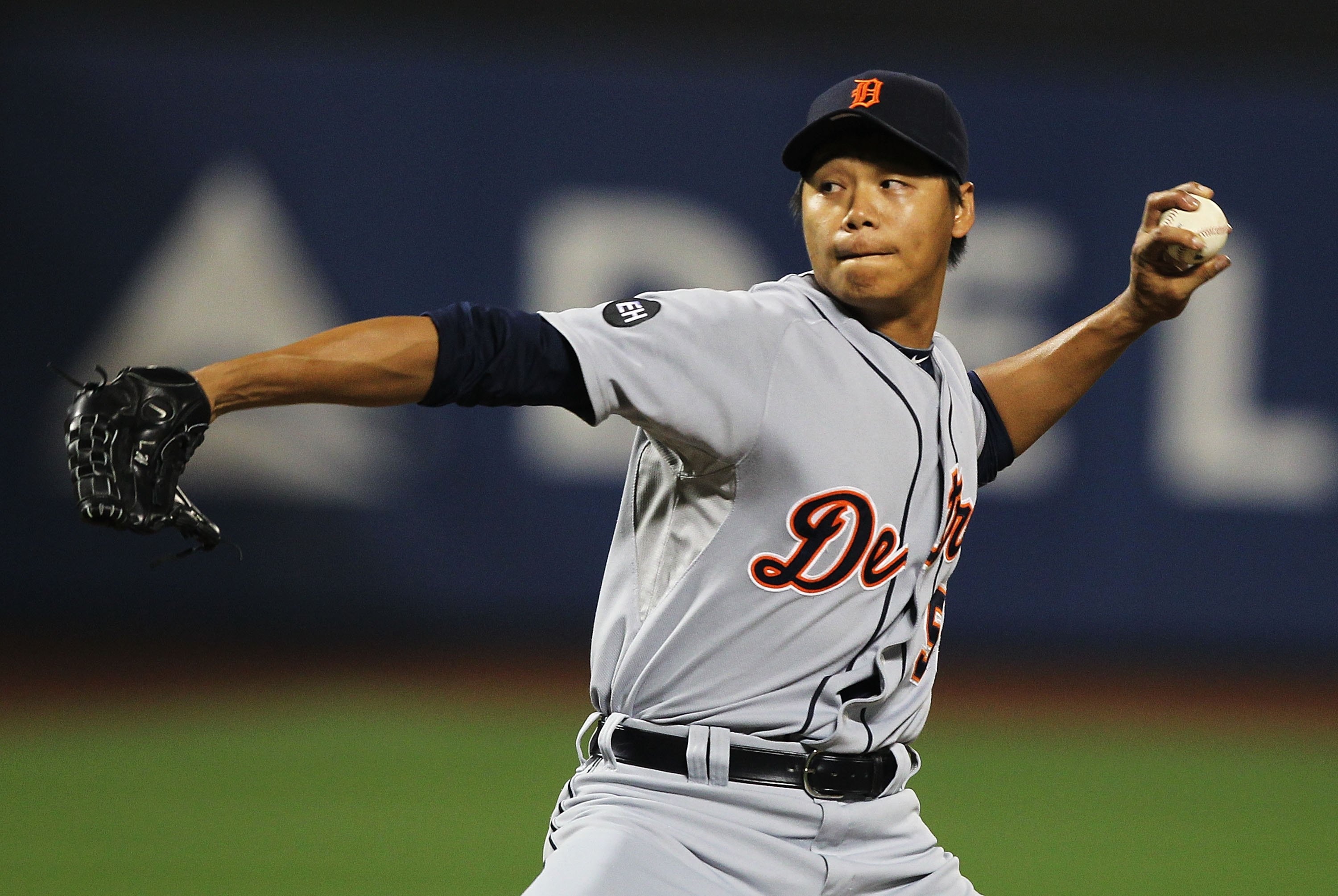 NEW YORK - JUNE 22:  Fu Te Ni #59 of the Detroit Tigers pitches against  the New York Mets during their game on June 22, 2010 at Citi Field in the Flushing neighborhood of the Queens borough of New York City.  (Photo by Al Bello/Getty Images)
