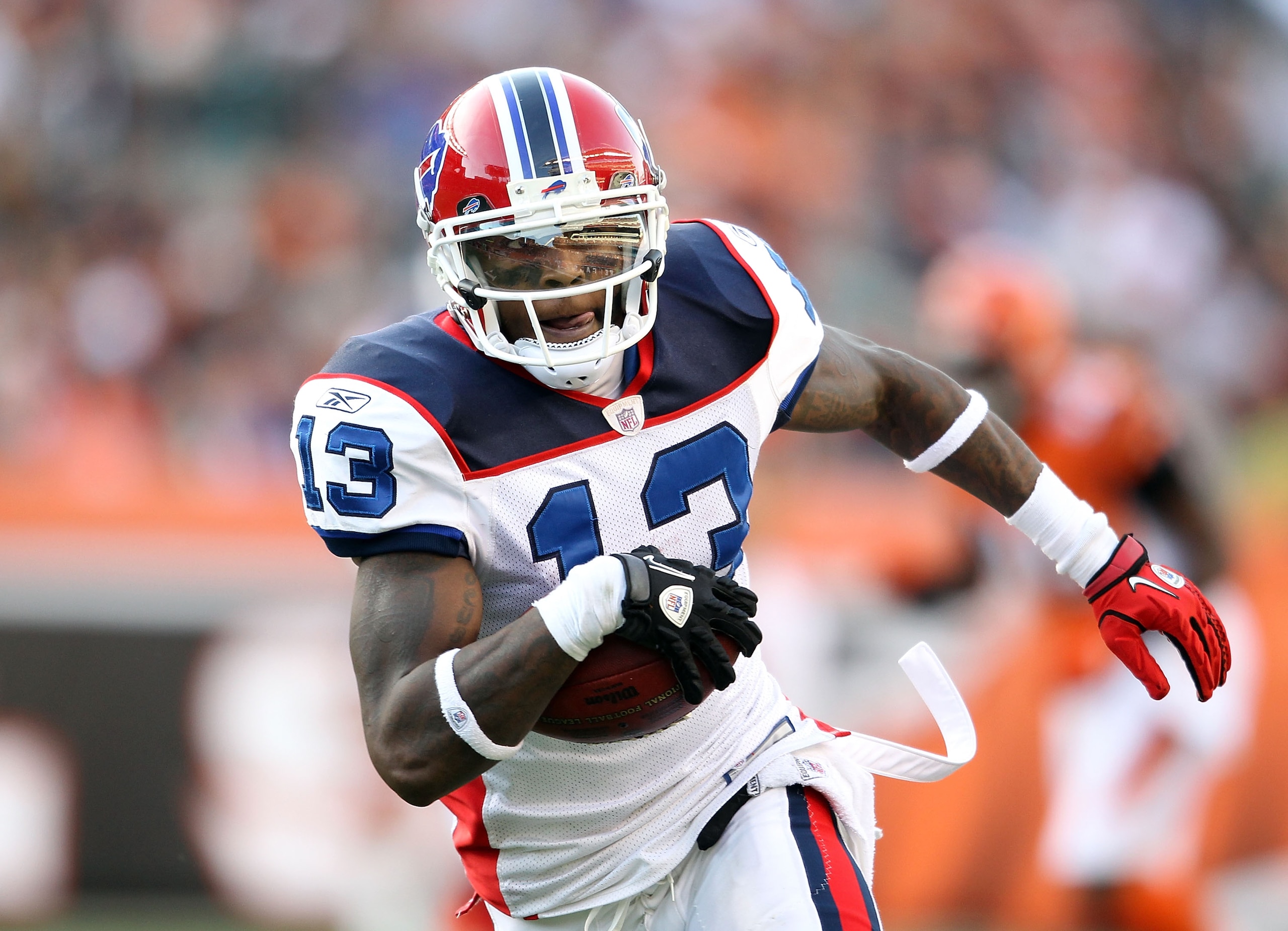 CINCINNATI - NOVEMBER 21: Steve Johnson #13 of the Buffalo Bills runs for a touchdown during NFL game against the Cincinnati Bengals at Paul Brown Stadium on November 21, 2010 in Cincinnati, Ohio. The Bills won 49-21. (Photo by Andy Lyons/Getty Images) CINCINNATI - NOVEMBER 21: Steve Johnson #13 of the Buffalo Bills runs for a touchdown during NFL game against the Cincinnati Bengals at Paul Brown Stadium on November 21, 2010 in Cincinnati, Ohio. The Bills won 49-21. (Photo by Andy Lyons/Getty Images)