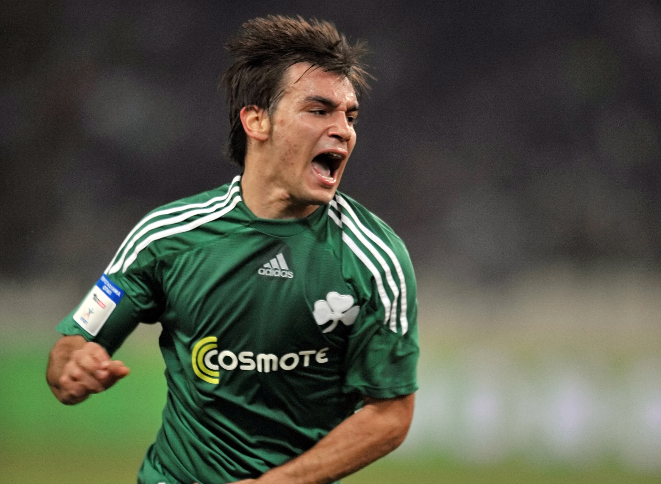 ATHENS, GREECE - NOVEMBER 22:  Sotiris Ninis of Panathinaikos during the Super League match between Panathinaikos FC and Asteras Tripolis held on November 22, 2009 at the Olympic Stadium, in Athens, Greece. (Photo by Louisa Gouliamaki/EuroFootball/Getty I